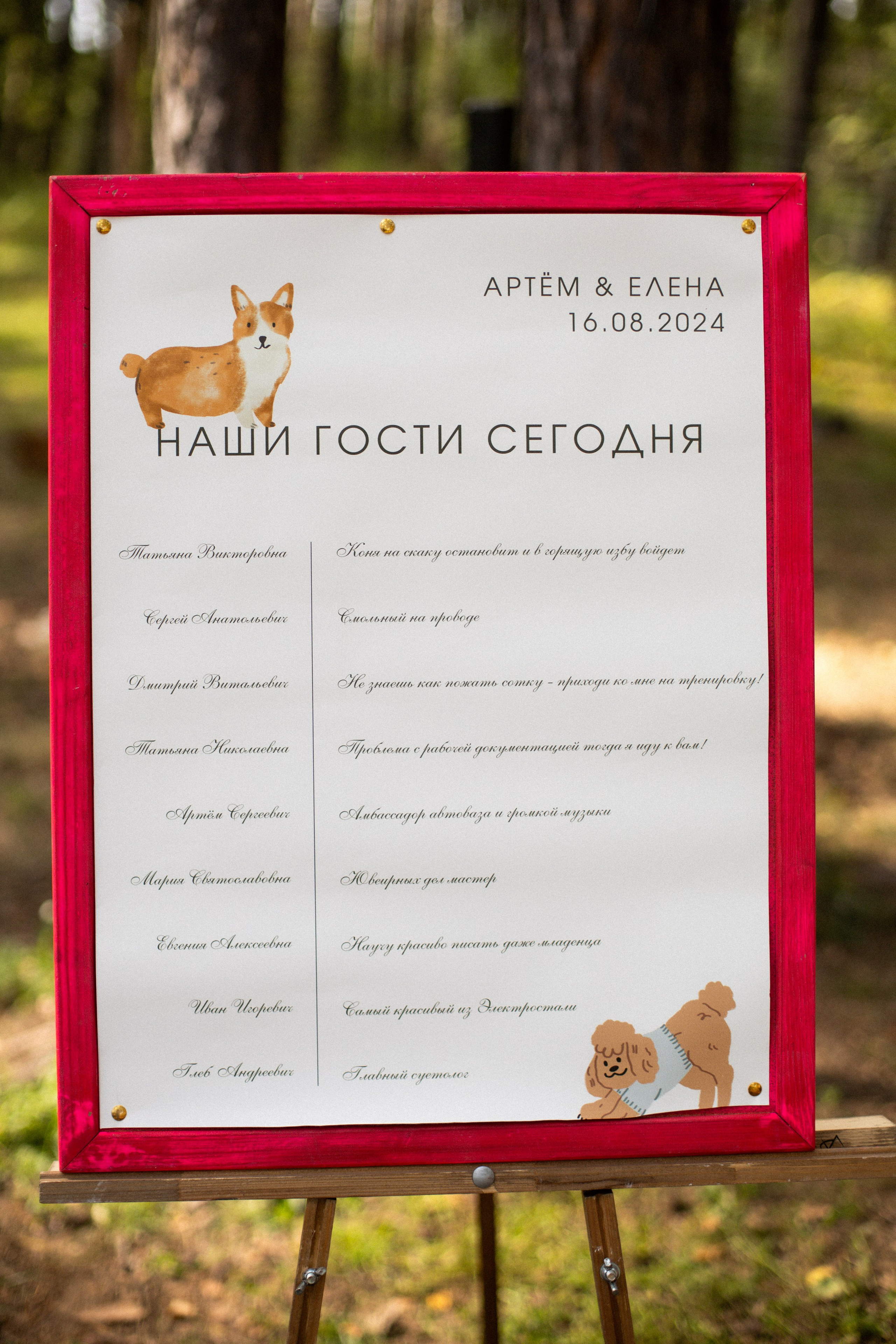 Корги свадьба в сосновом лесу. Фотограф Москва Жуковский Раменское