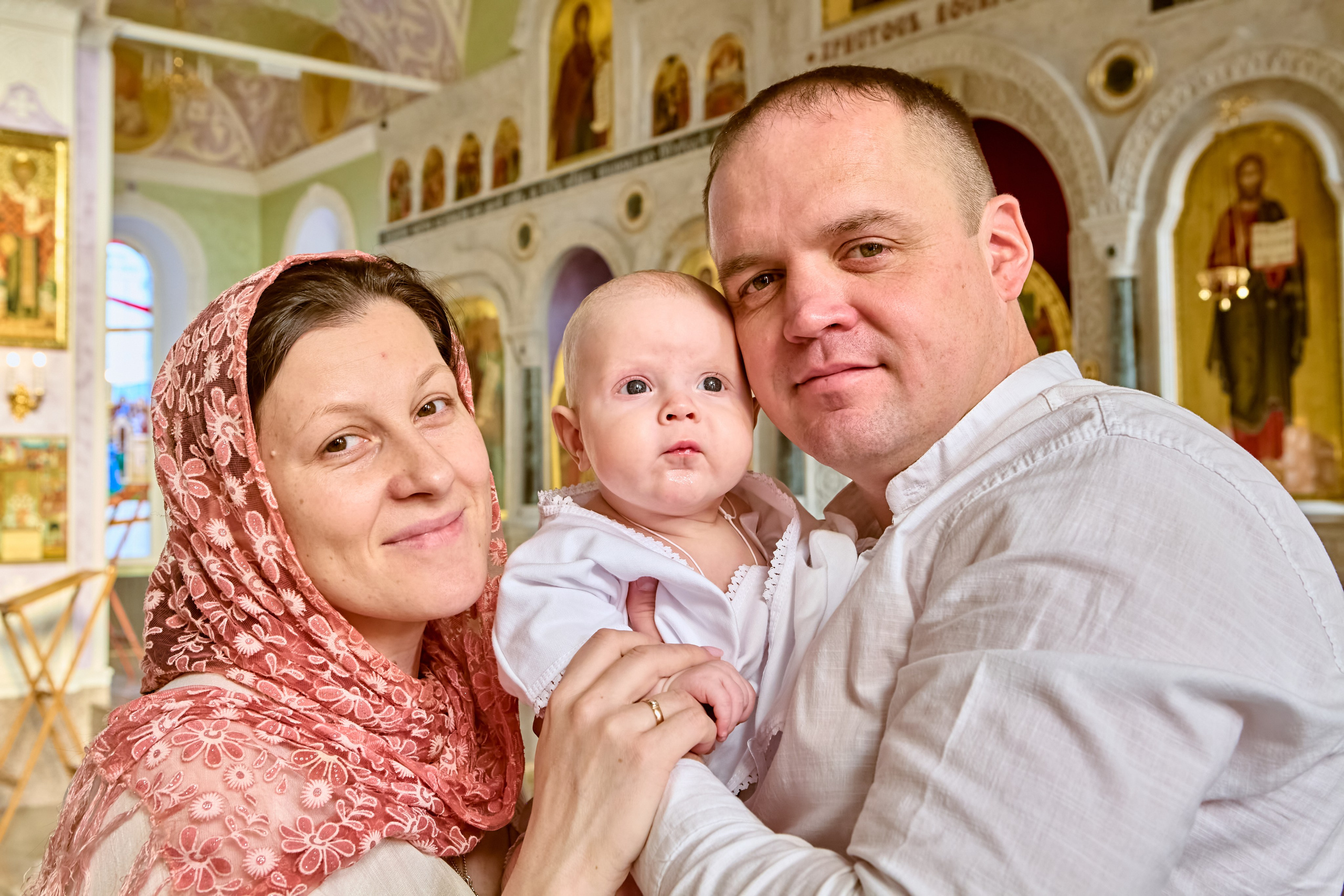 Семейное фото на Крещении г. Дзержинск, Семейная летопись, Православный портретный и детский фотограф Николай Голованов 