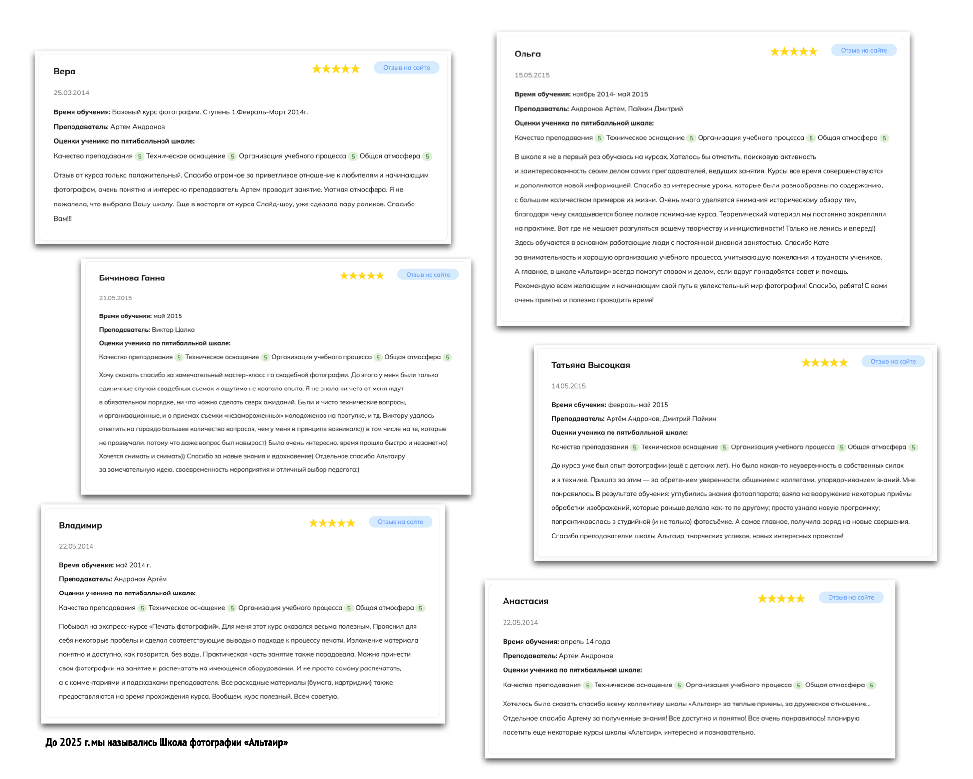 Отзывы об обучении на курсах Школы Андронова