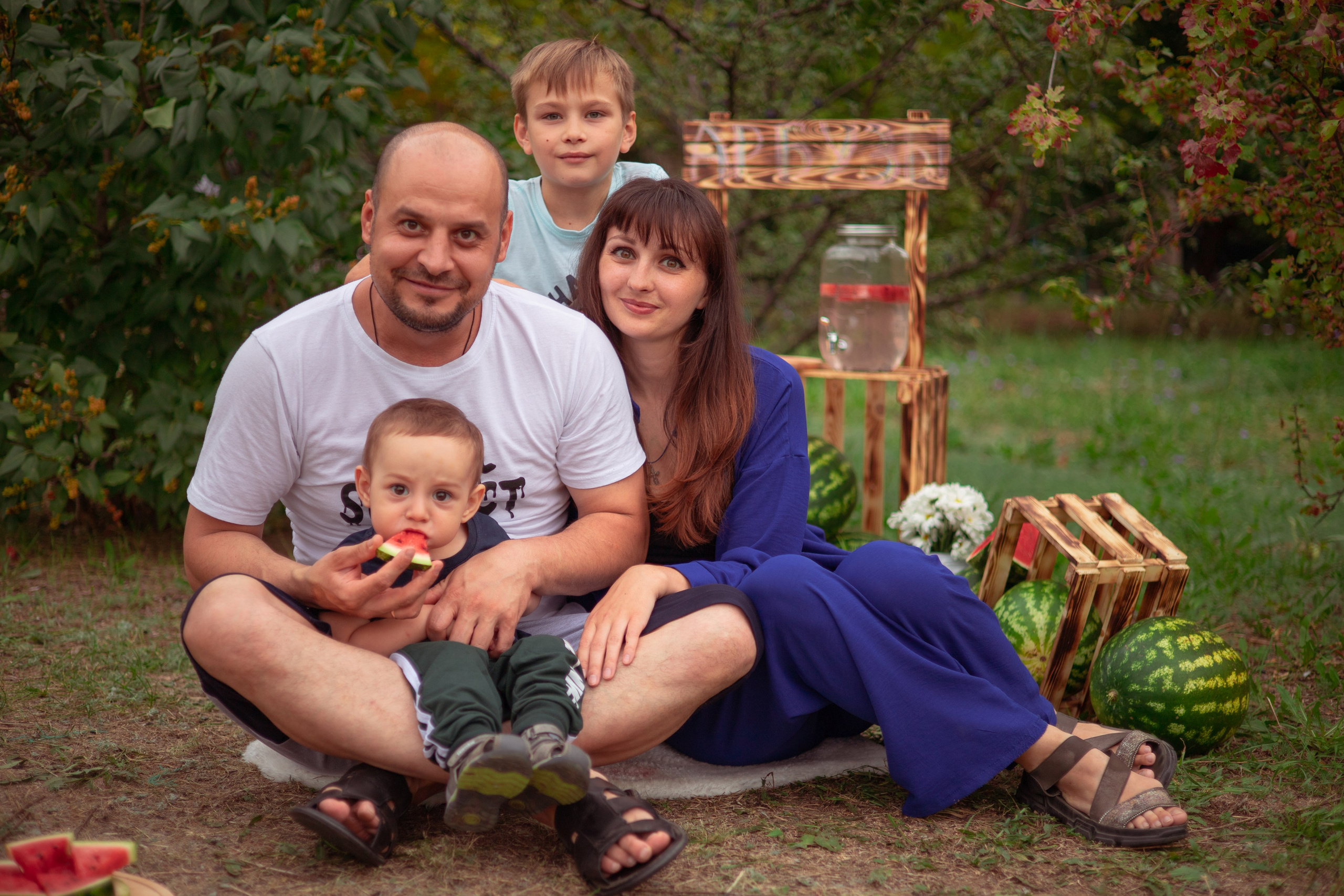 Семья арбузы. Семейный и детский фотограф в Михайловке Татьяна Лестьева