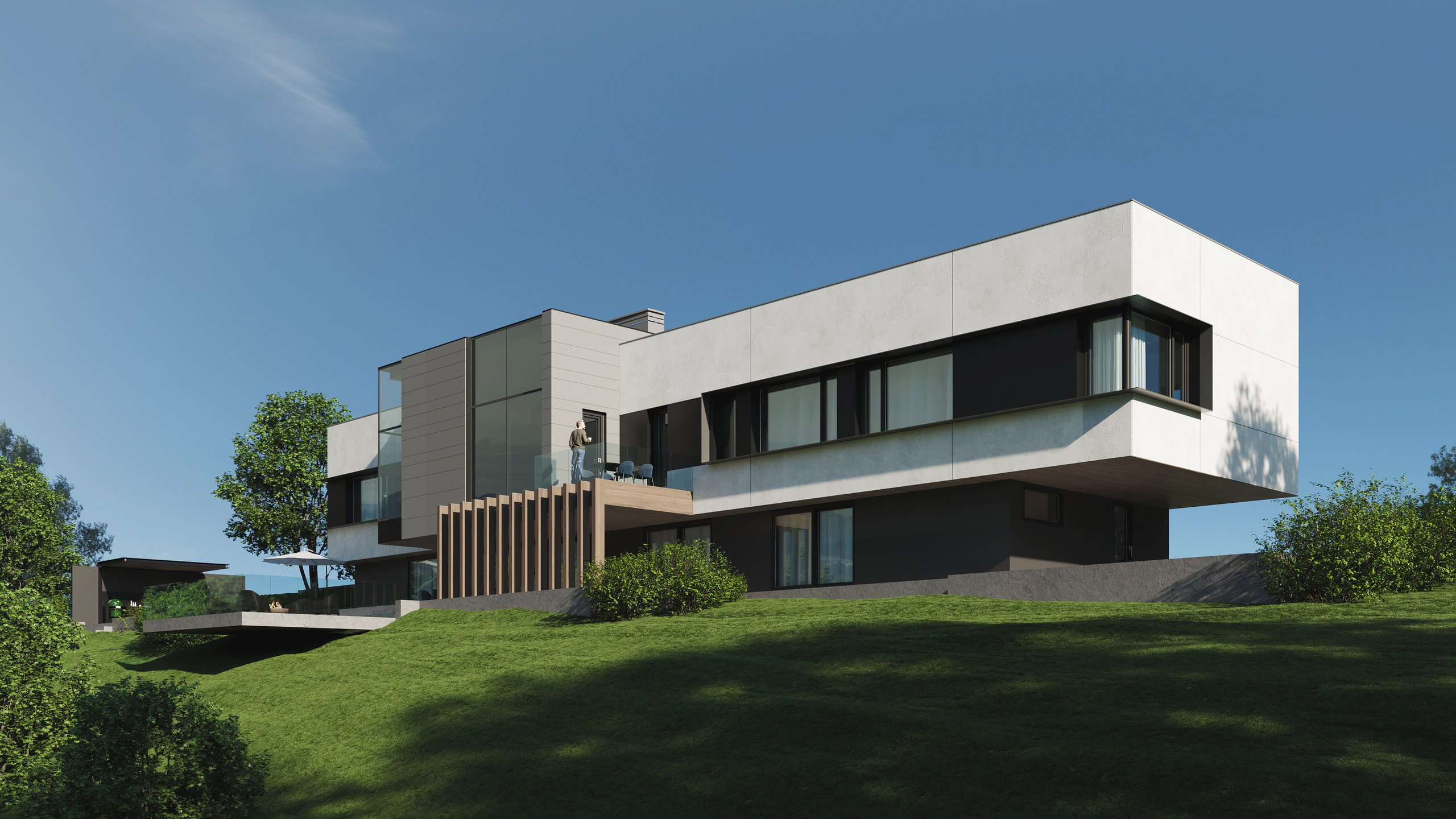 Частный дом. Брянск. Клиент APro architecture. Евгений Пырков — 3d визуализатор интерьеров и экстерьеров России