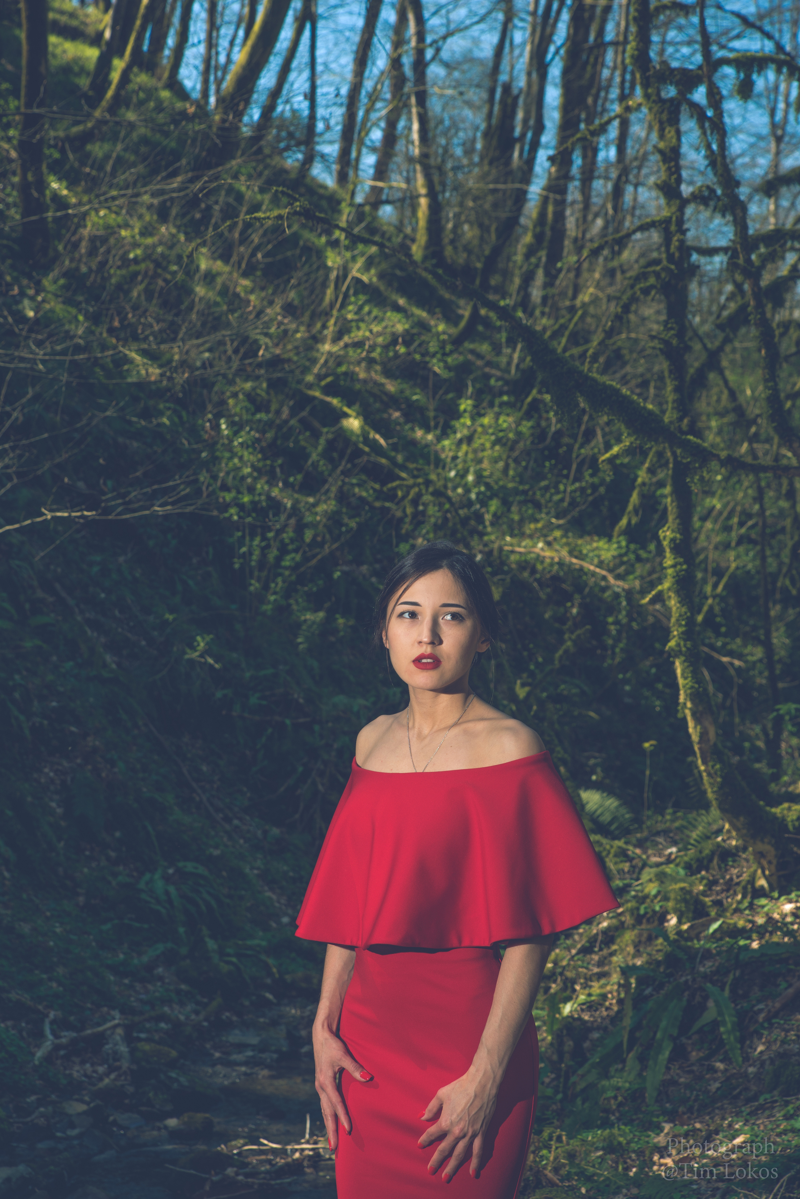 Девушка в красном платье