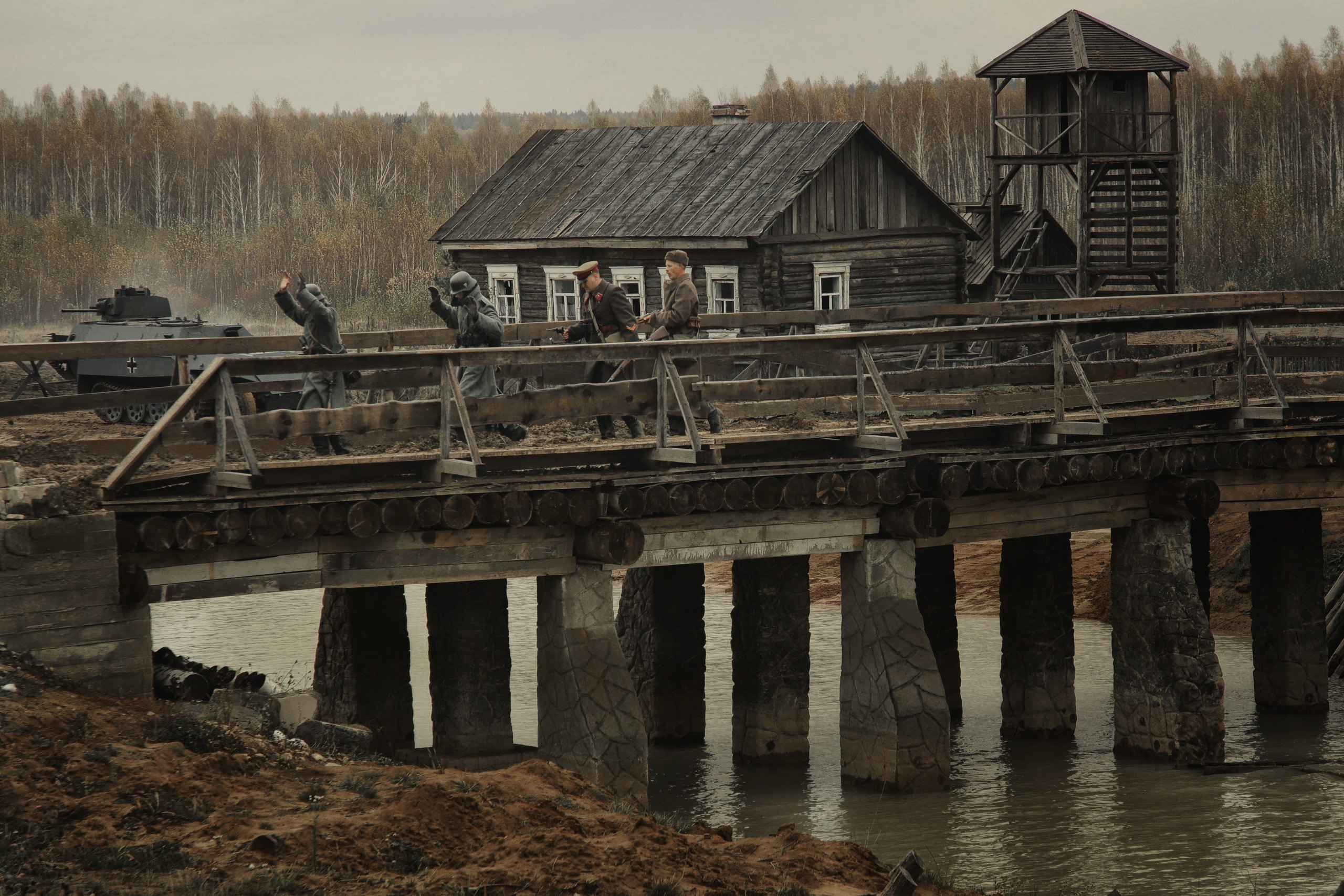 Военно-историческая реконструкция, реконструкция ВОВ, реконструкторы, кинокомплекс Военфильм, репортаж, 1941 год, Битва за Москву, Подольские курсанты, Ильинский рубеж