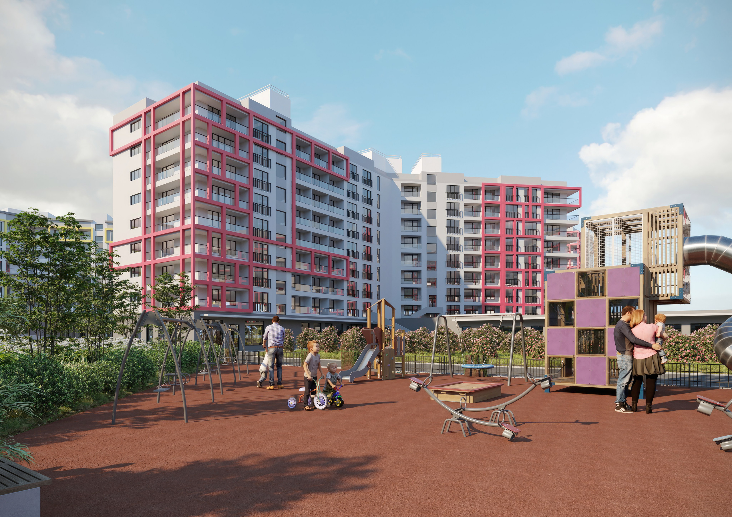 Жилой квартал — 3D-визуализация архитектуры и благоустройства. 3Д Визуализация Интерьера и Архитектуры