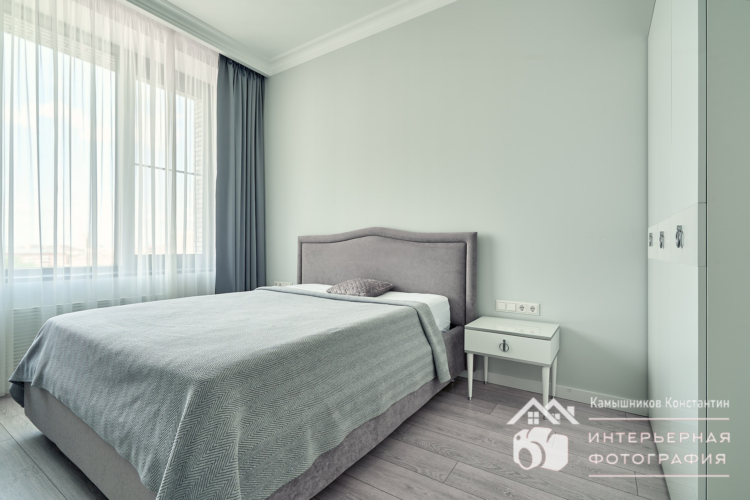 Интерьерное фото в спальне квартиры бизнес-класса в Москве