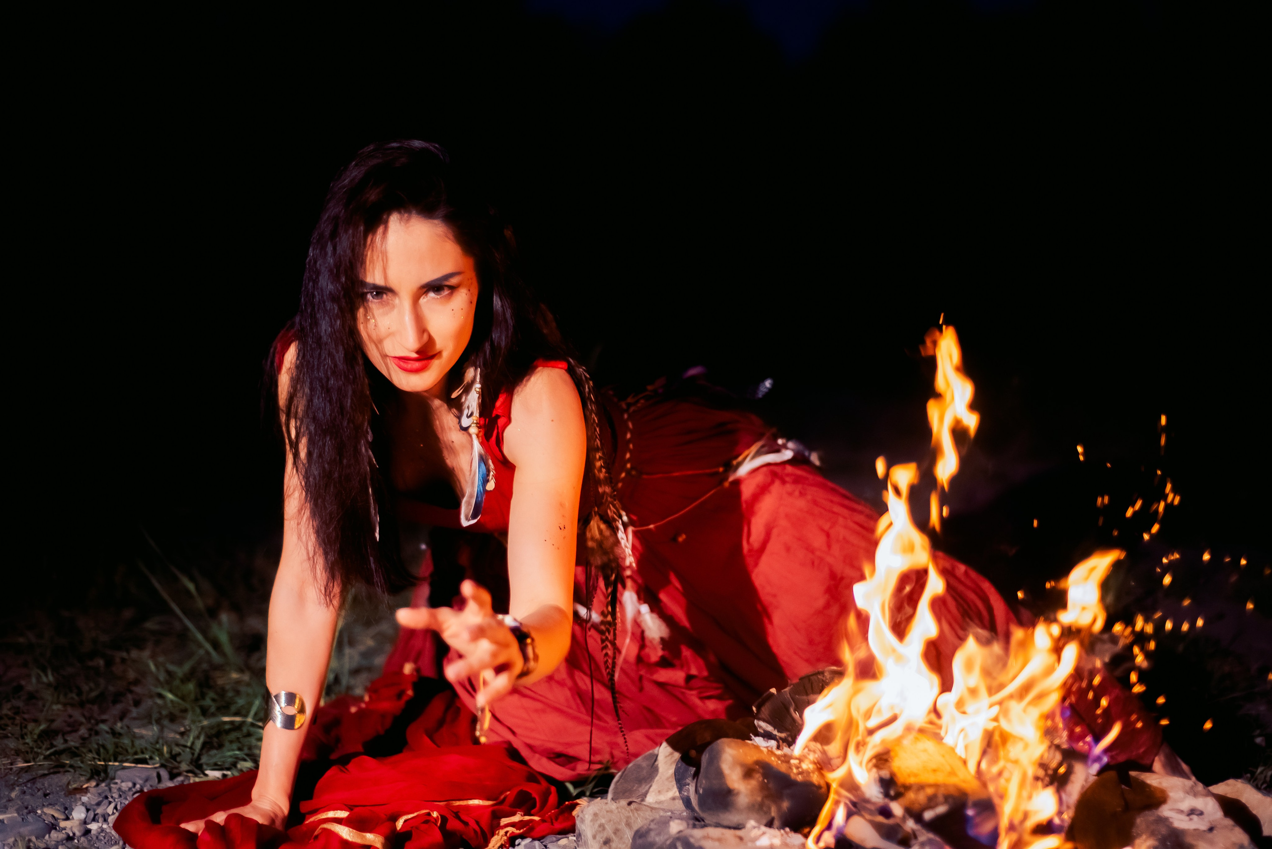 У костра. Семейный и женский фотограф Лоо Краснодар Сочи Энем Татьяна Трибурт