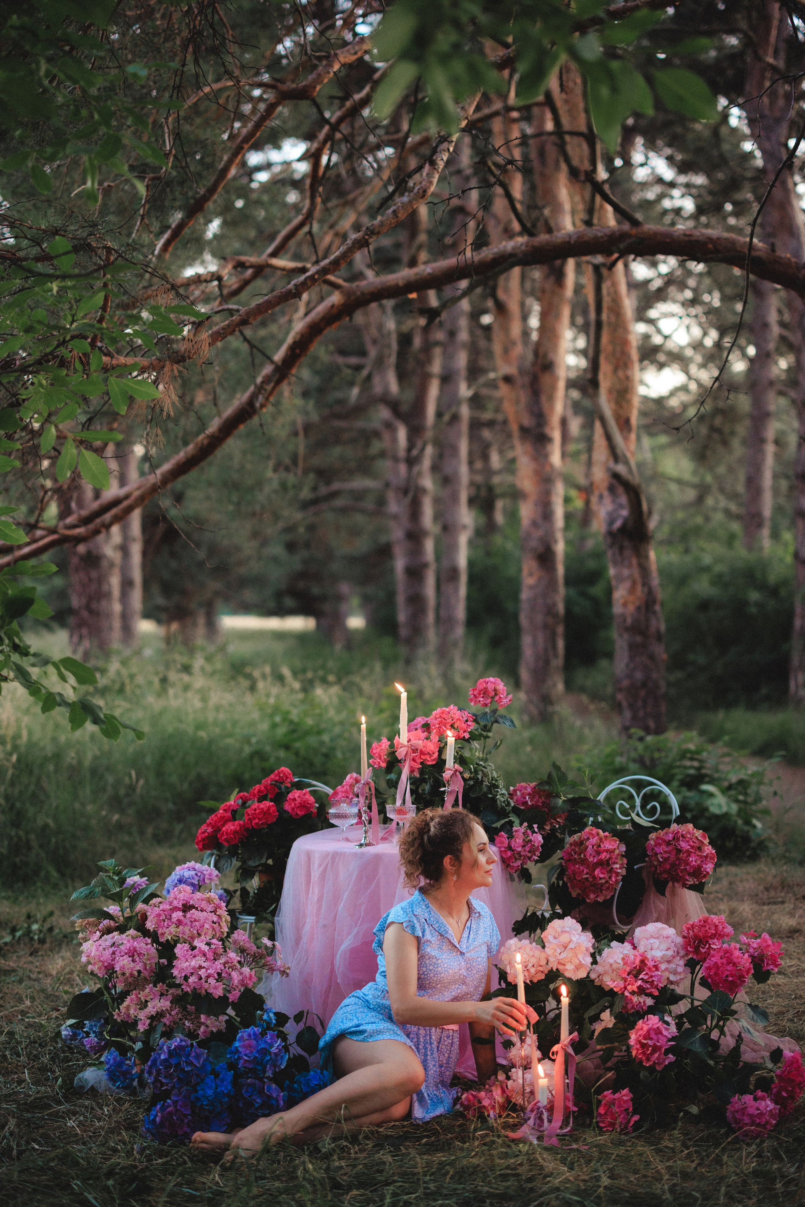 Цветочная фотосессия в лесу. Семейный и детский фотограф в Краснодаре Анна Трашкова