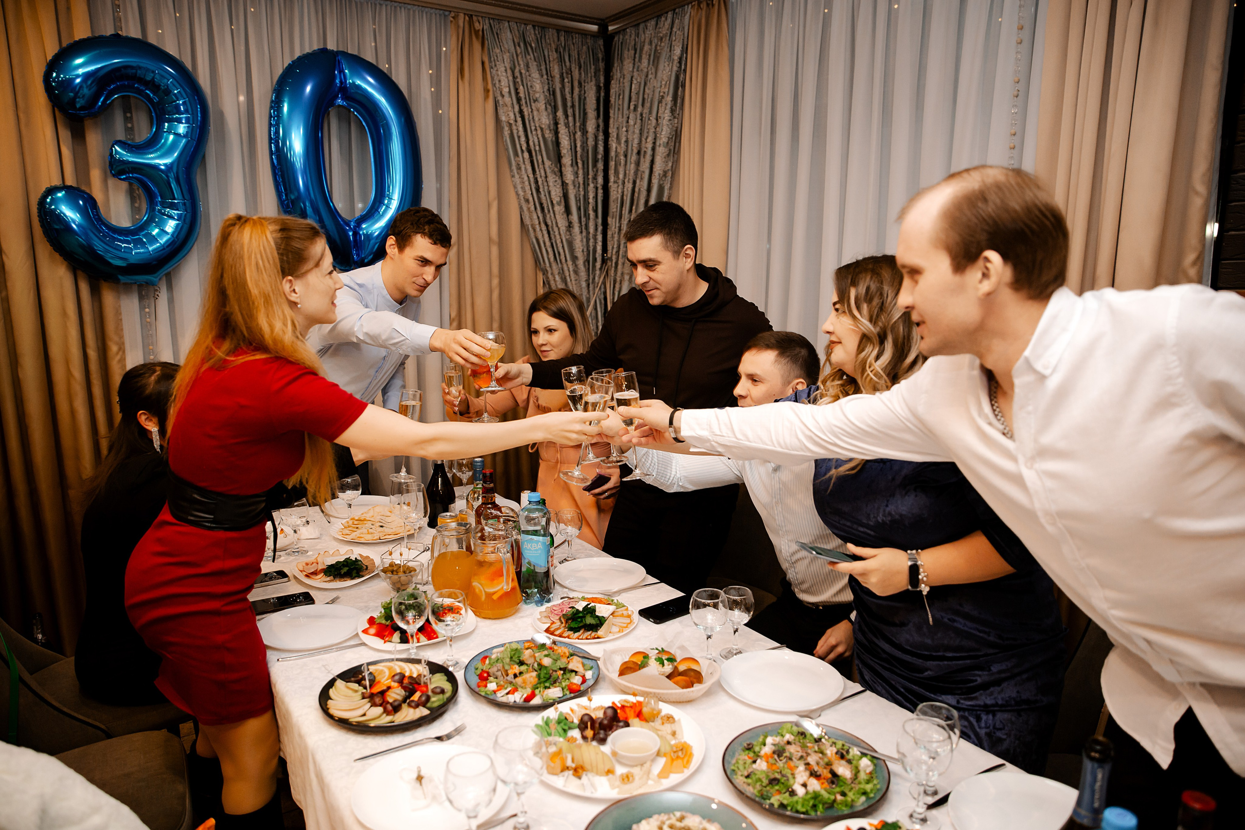 Фотосъемка юбилея в пиццерии Камин