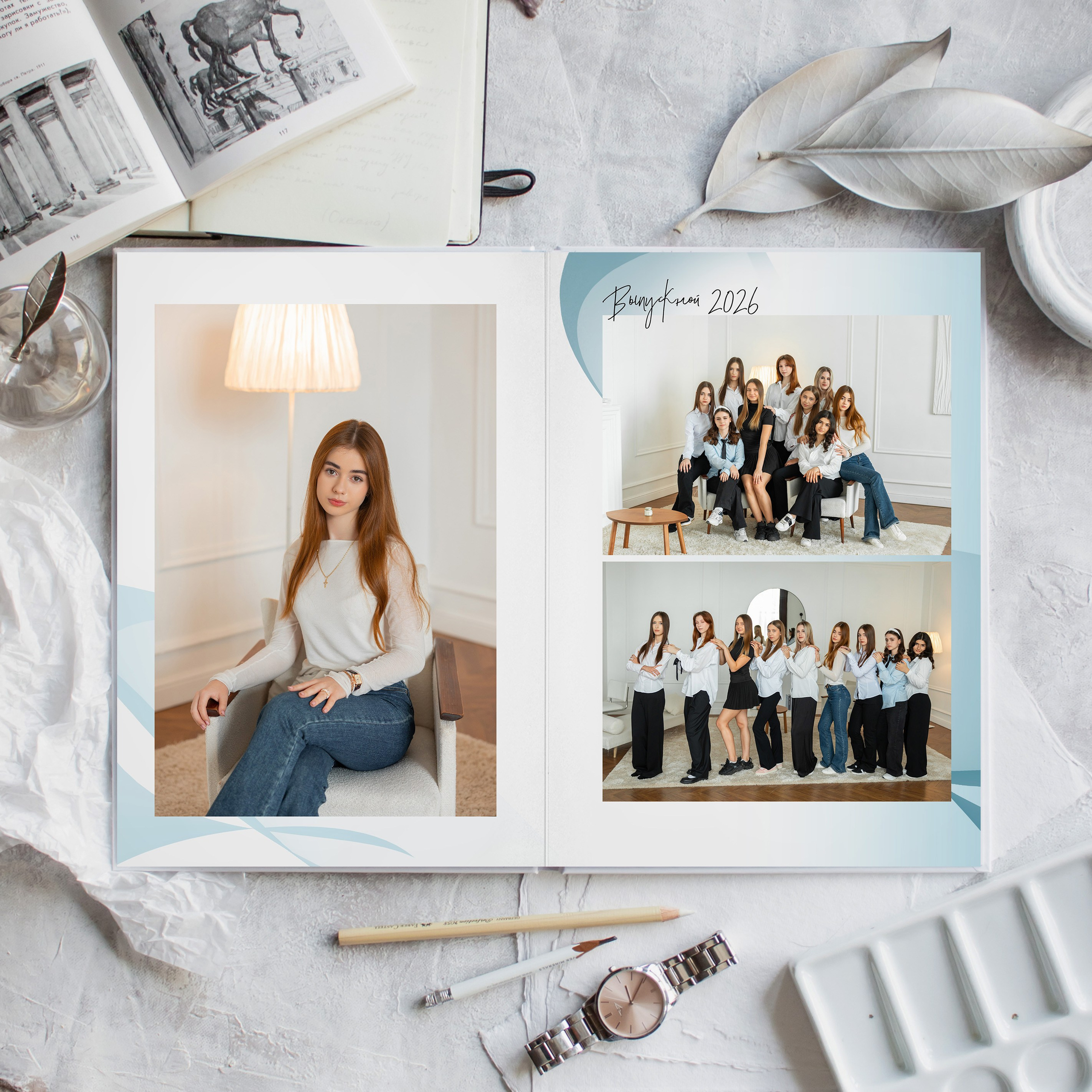 Альбом 9-11 класса (3 разворота). ФОТОГРАФ ВЫПУСКНЫХ АЛЬБОМОВ в Краснодаре Ворчик Татьяна