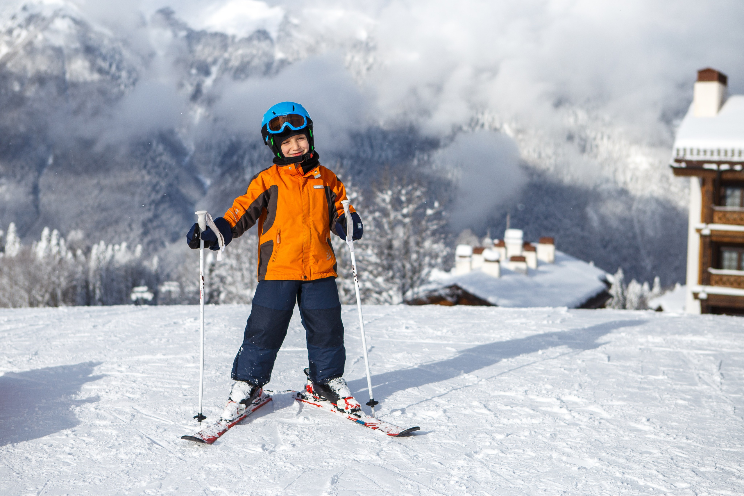 Горные лыжи. Семейный фотограф в Краснодаре