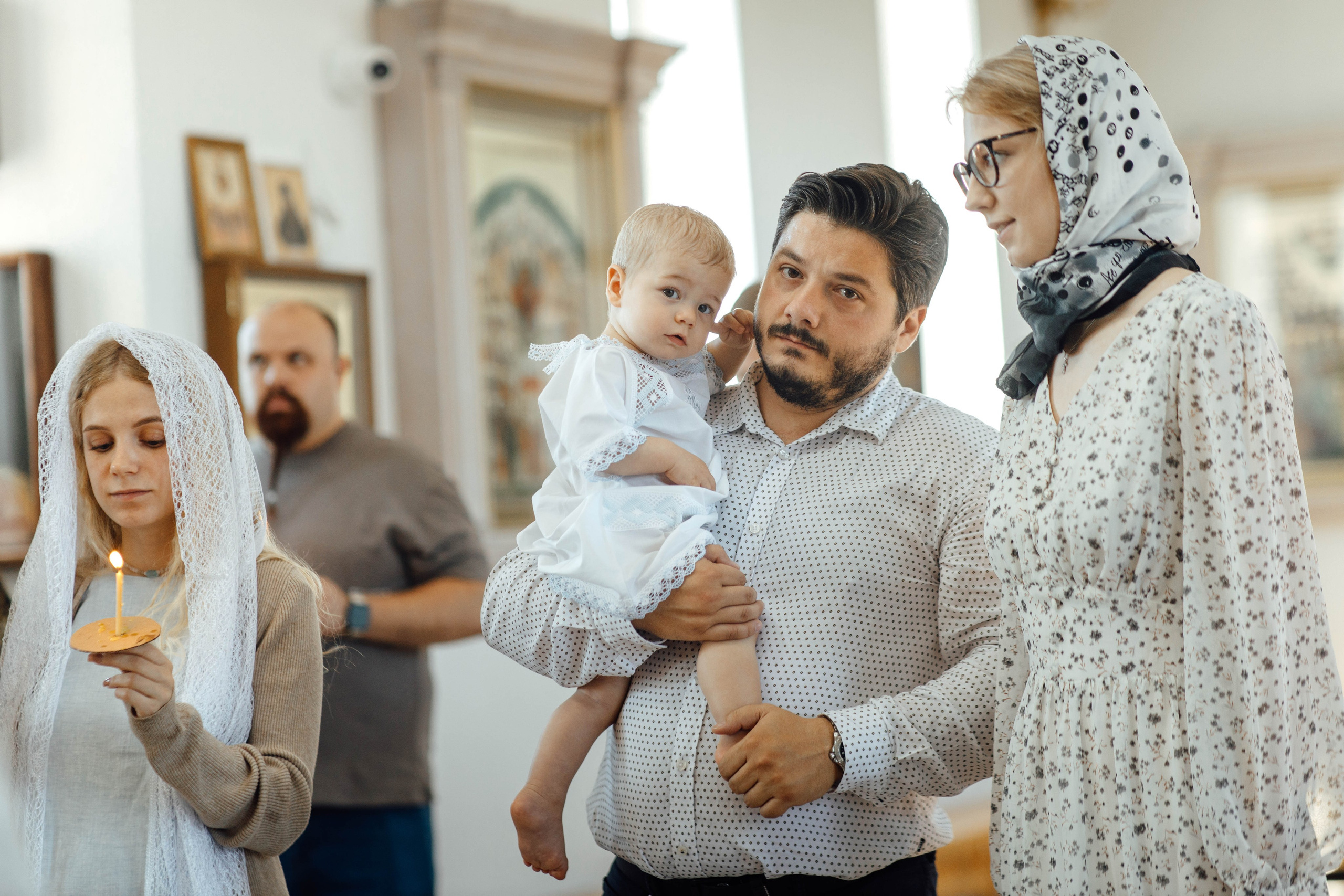 Крещение Энвера (Михаила), д. Колядищи, храм Успения Пр. Богородицы, август 2025