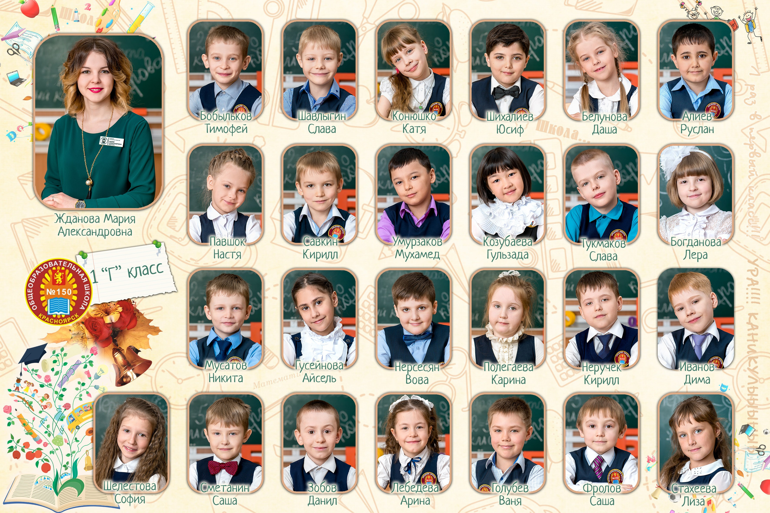 Школьная фотосессия, общее фото класса, групповое фото, портрет. Профессиональный фотограф в г. Красноярске Татьяна Арлакова