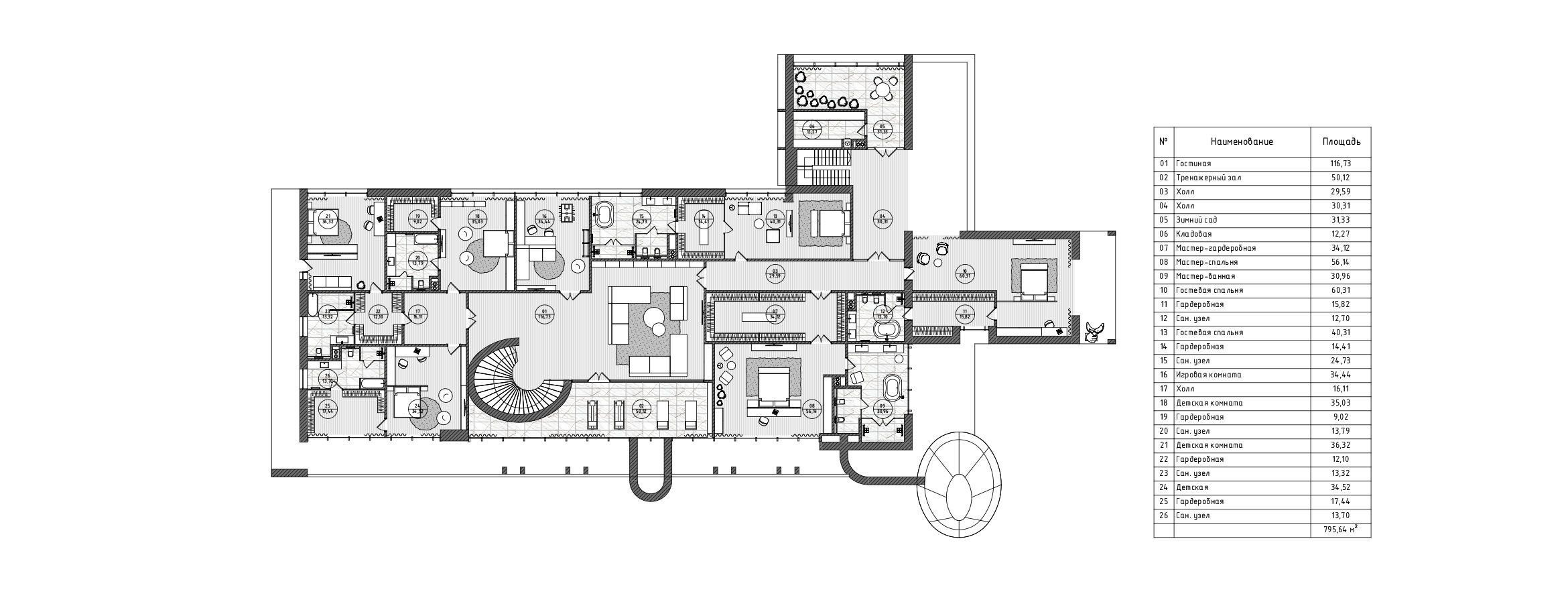 Планировочное решения 2 этаж