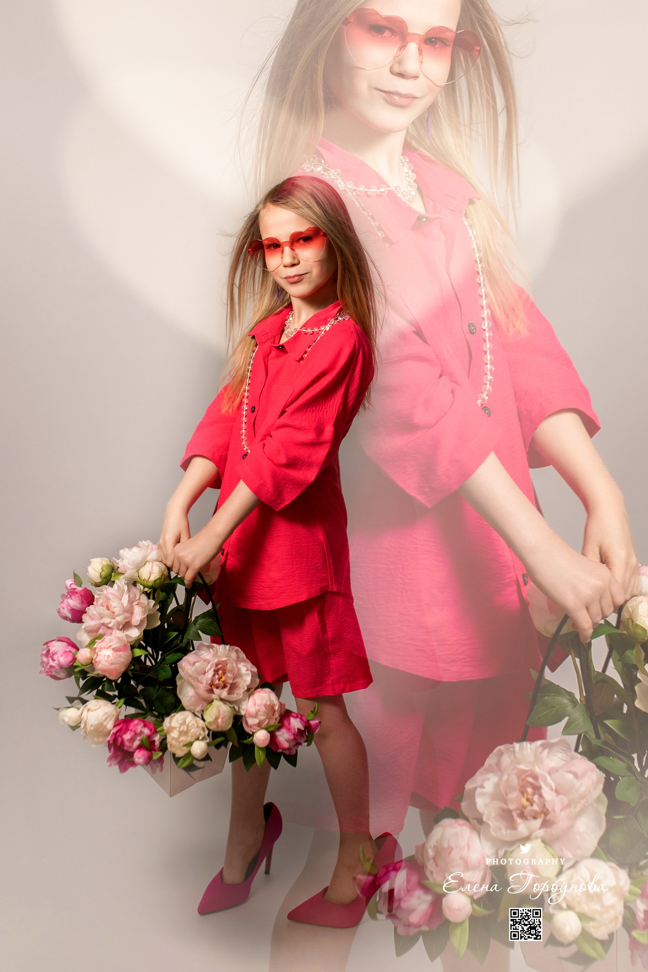 «Модница в розовом» В моей студии. Вероника и Александра. 2024. Фотограф Пермь. Свадьбы. Семья и дети, школа, д. сад. Фотокниги