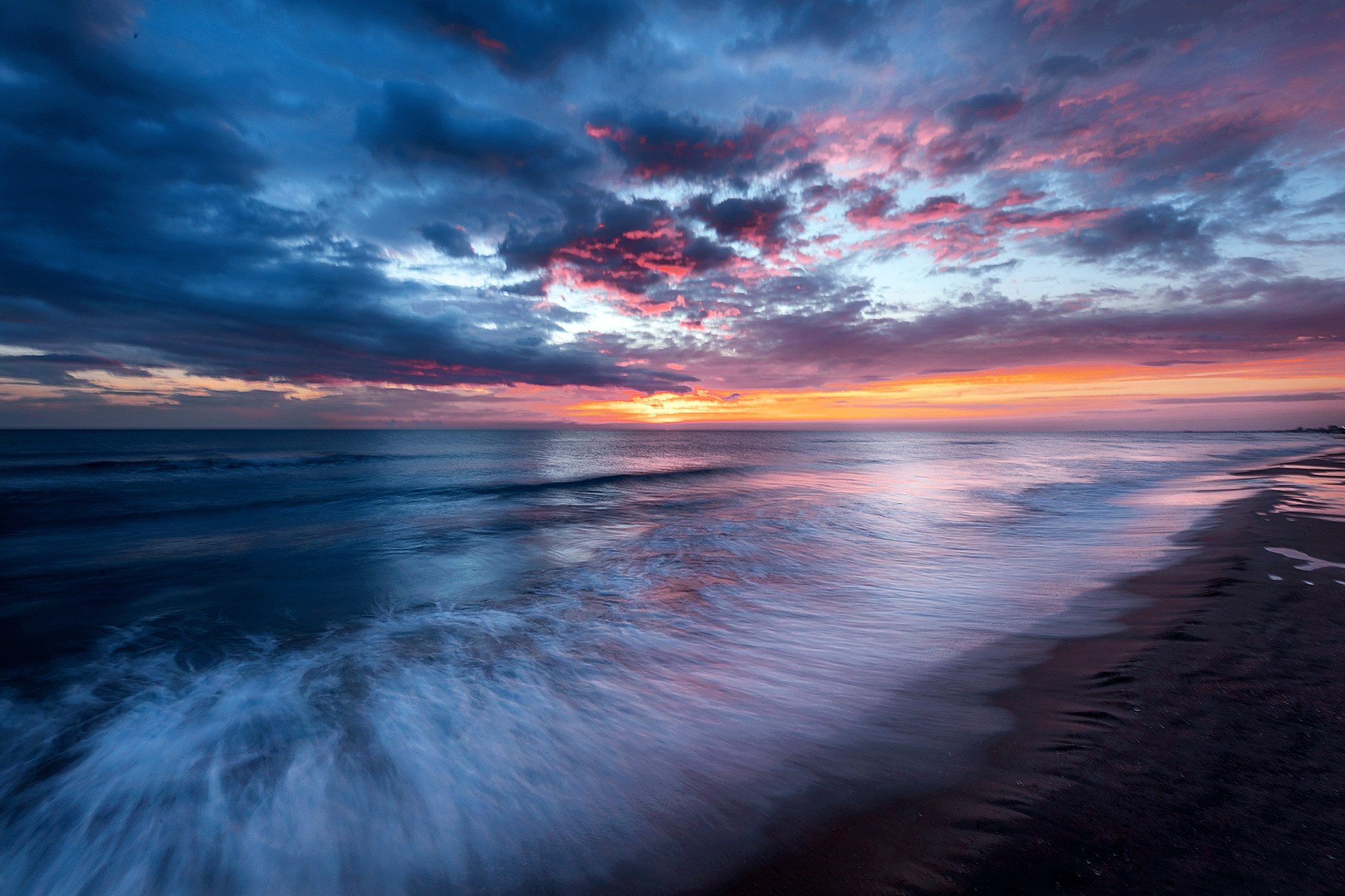 закат на море