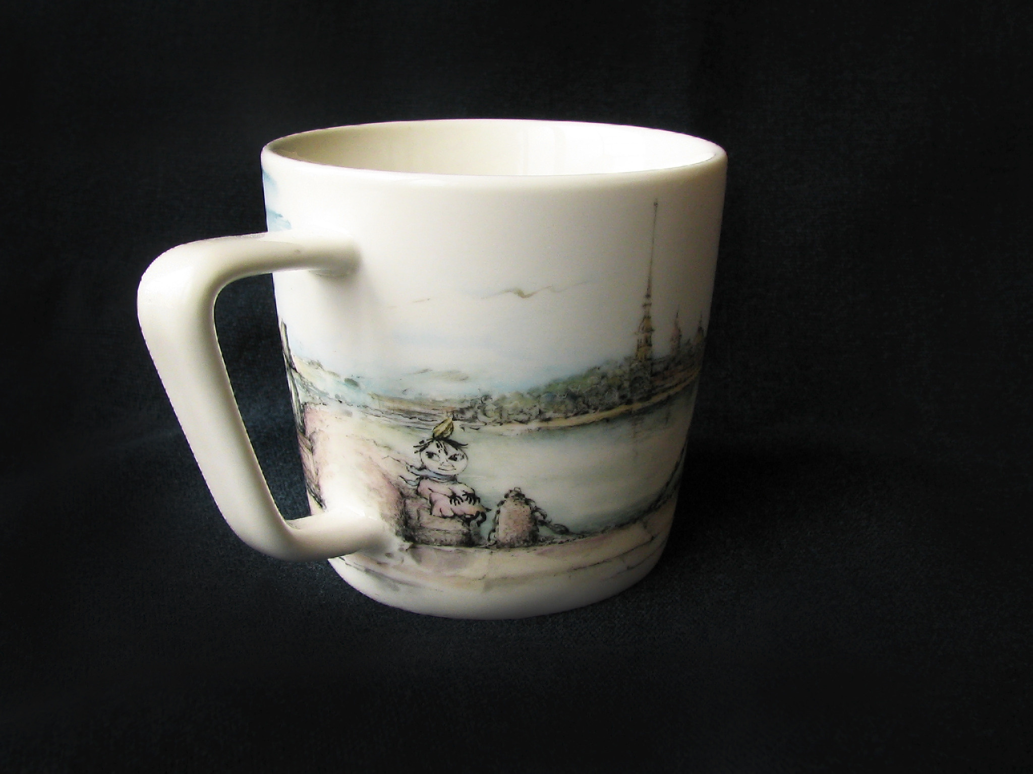 Кружка с Муми-троллем в Санкт-Петербурге. Роспись фарфора в Санкт-Петербурге. 