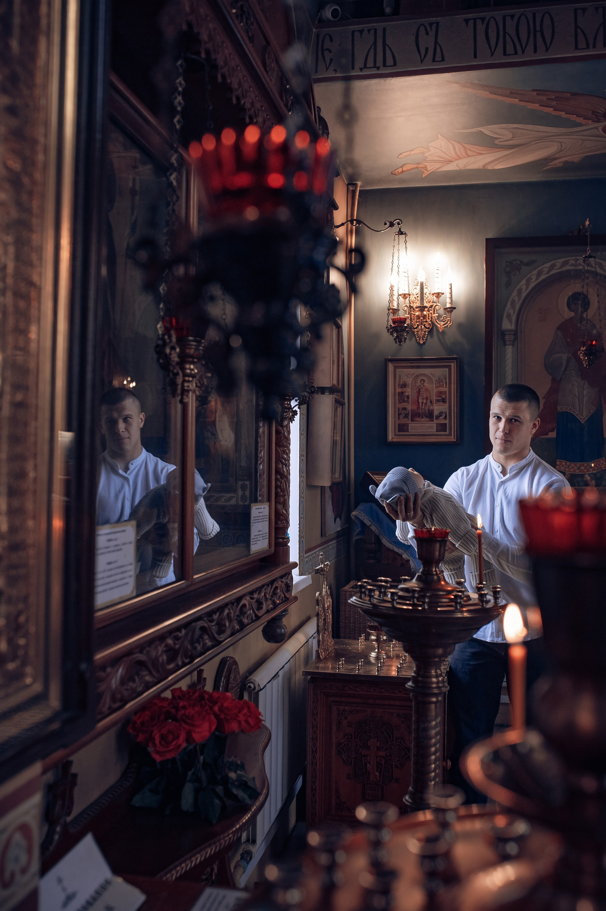 Крещение Мирона в Веденском хаме Березовка. Фотографы крещения/венчания  Красноярск Татьяна и Вячеслав Переваловы