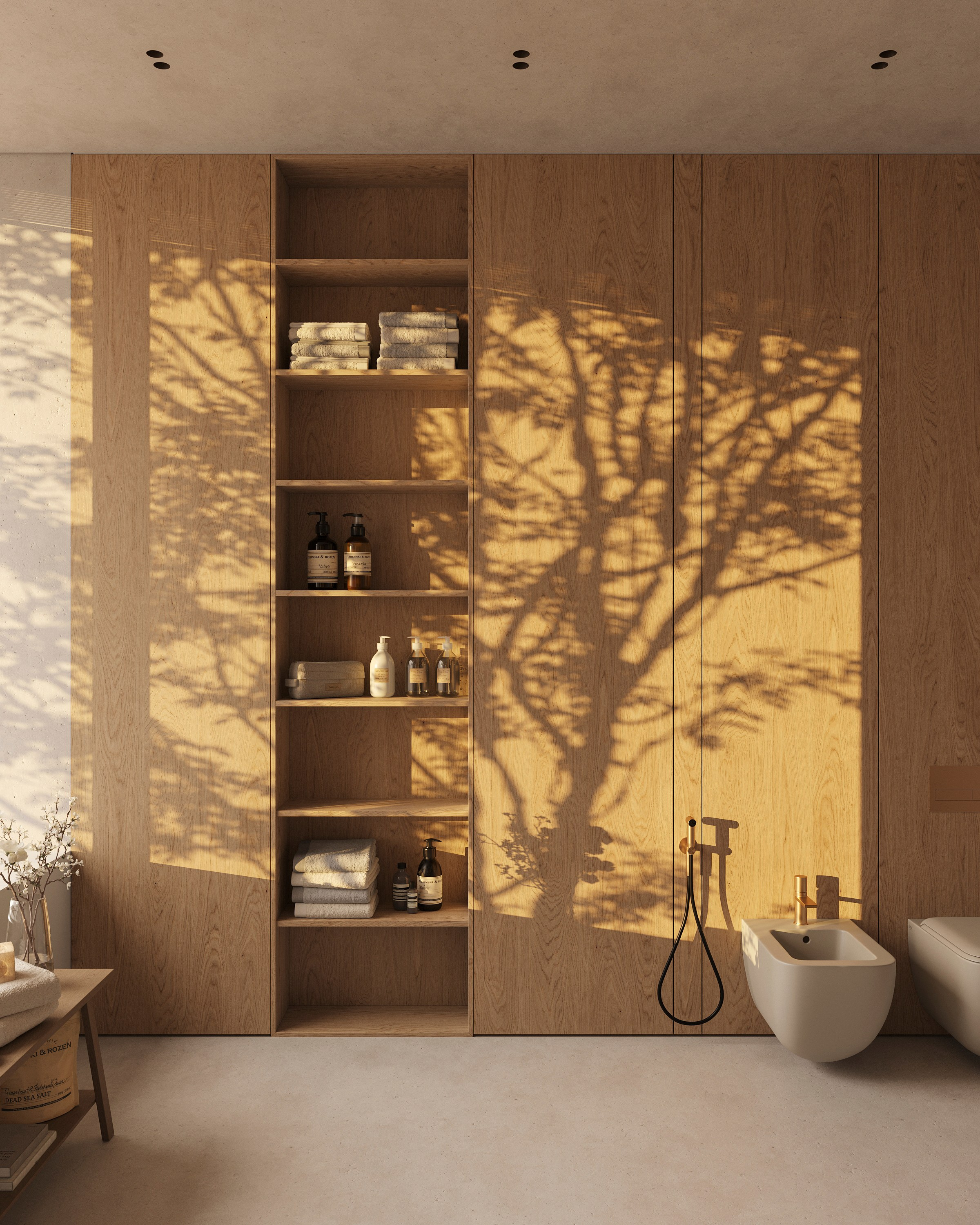 ZEN BATHROOM | SUNNY & SOFT CONCEPTS. Interior Visualization by Valerie Stetyukevich