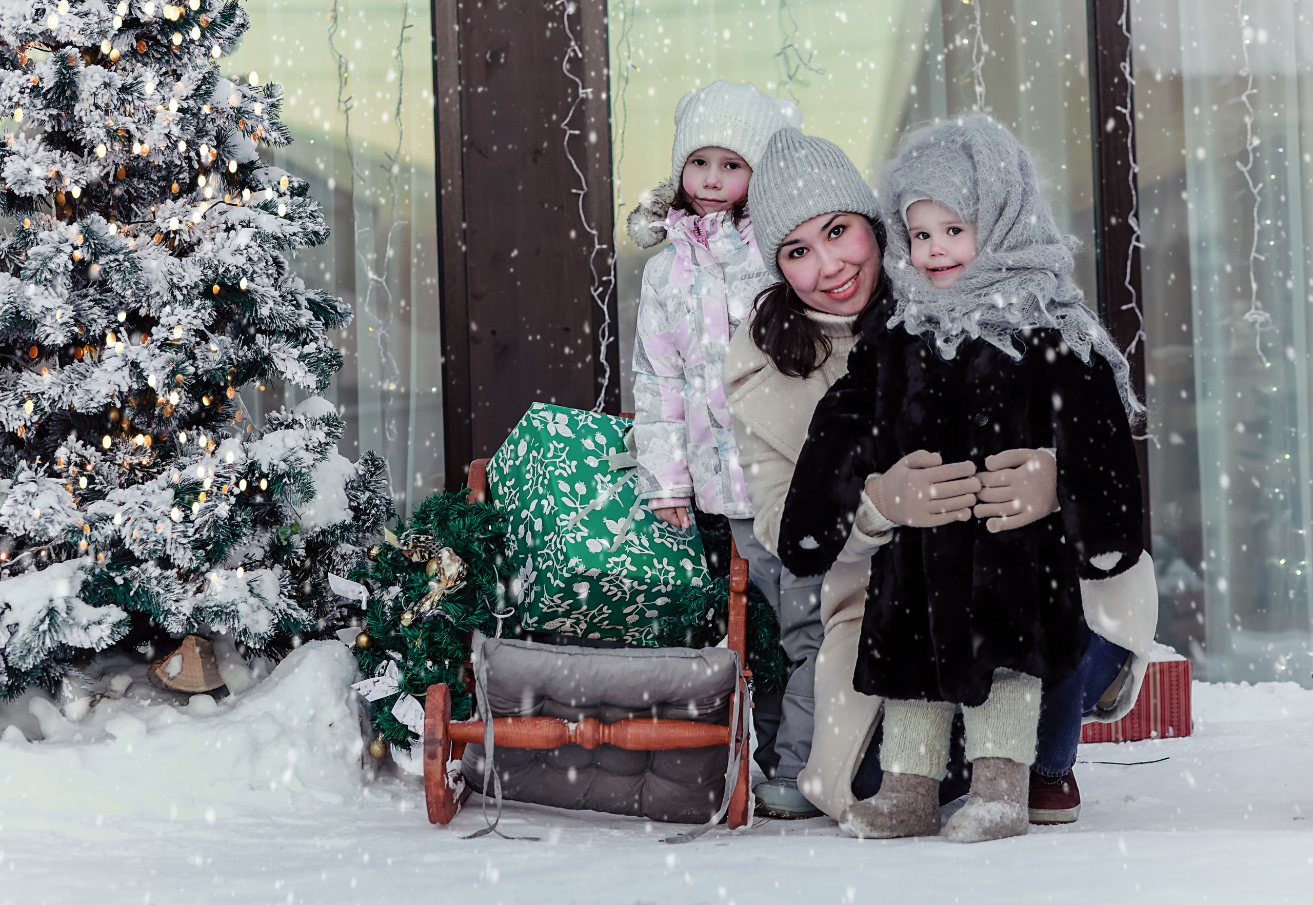 Семейная фотосессия с оленем. Иванова Ирина Свадебный и семейный фотограф г. Уфа