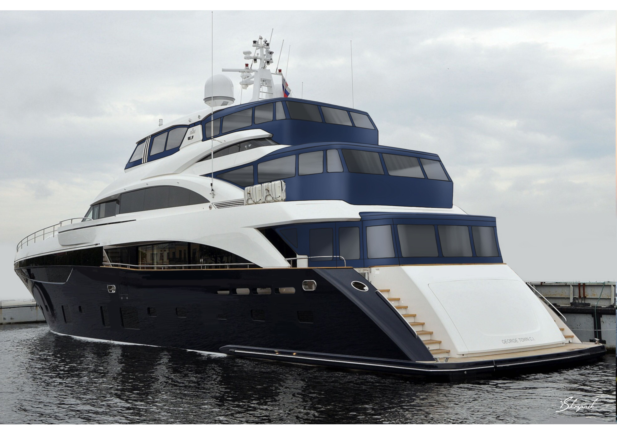 Princess 40 m complete cover. Design Yachts and Cars