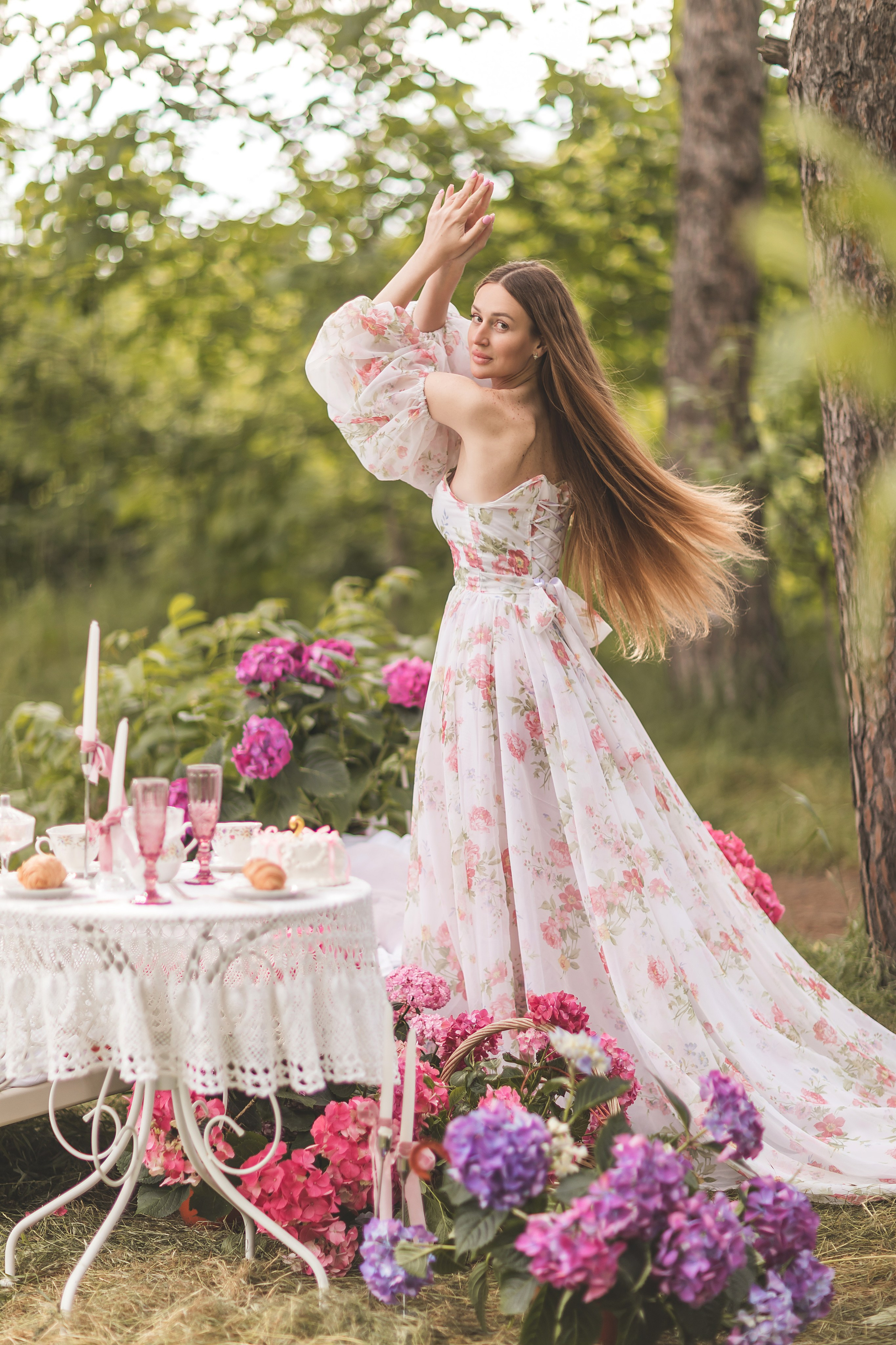 Пикник с гортензией. Семейный и детский фотограф Краснодар Валерия Власенко