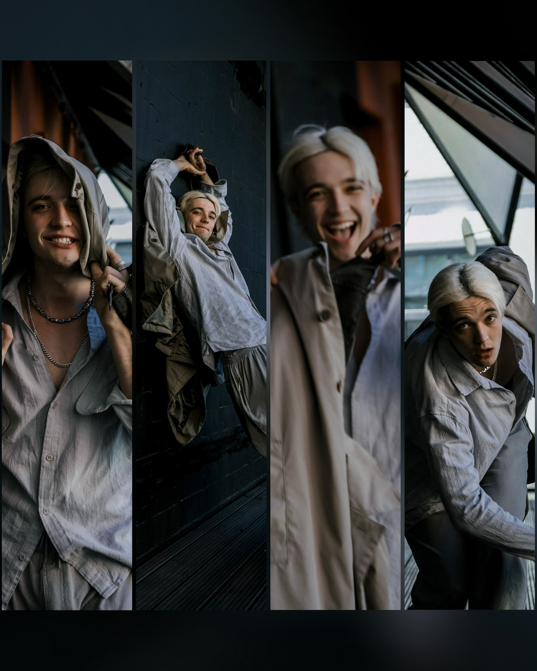 парень смеется на улице