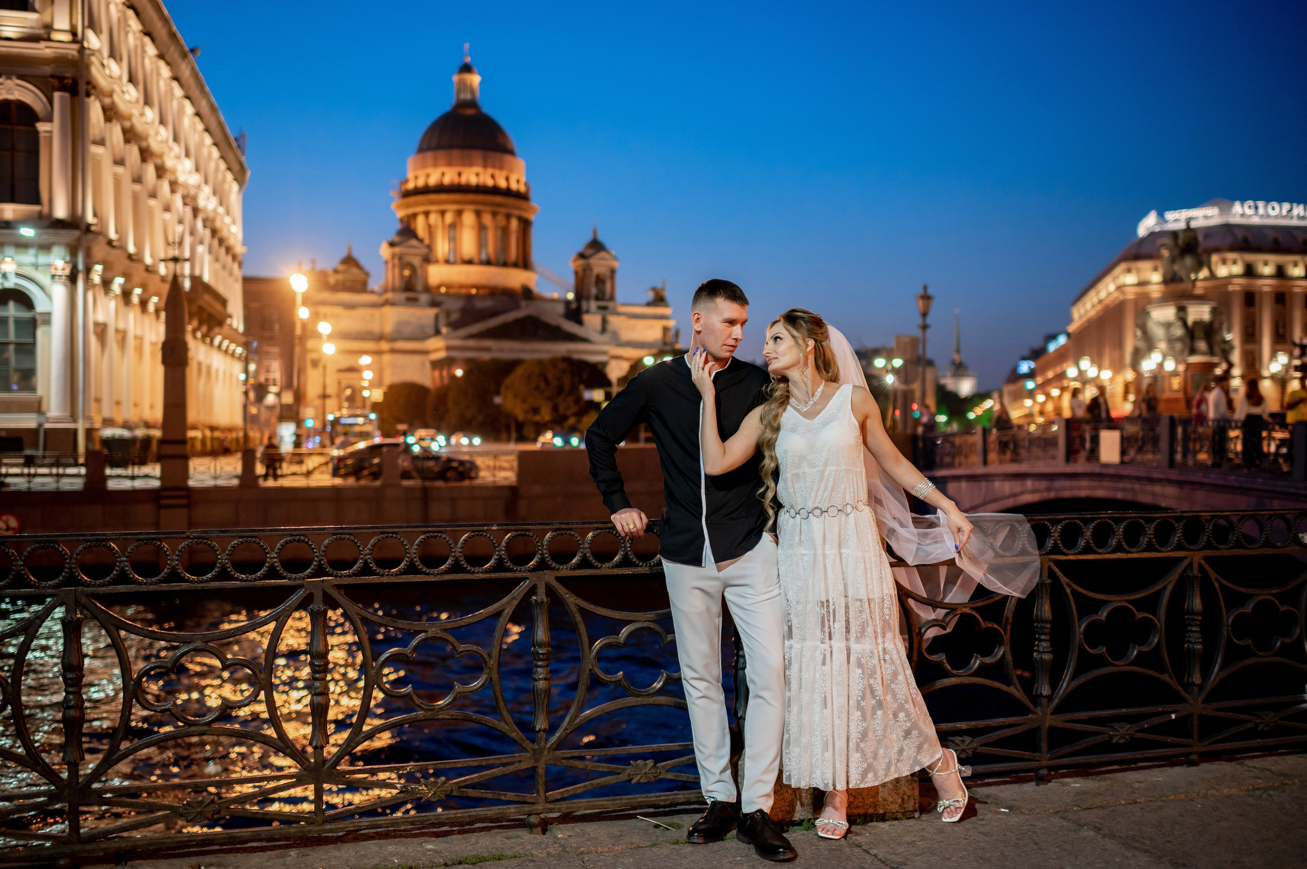 Екатерина и Андрей (свадебная фотосессия в вечернем Петербурге). Портретный, семейный и свадебный фотограф в Санкт-Петербурге и в Пушкине Ширяев Денис