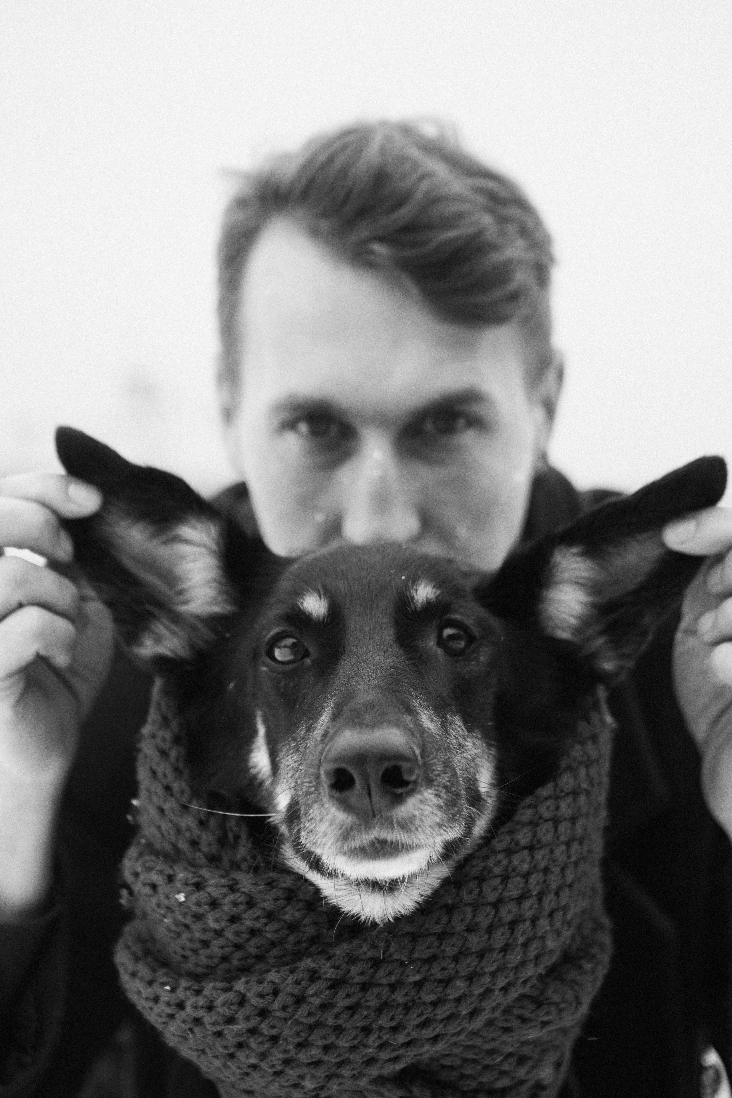 A cinematic tale of true love and unbreakable friendship between a man and a dog. Portrait, family and pet photographer in Cyprus, Ksenia Bourdelle