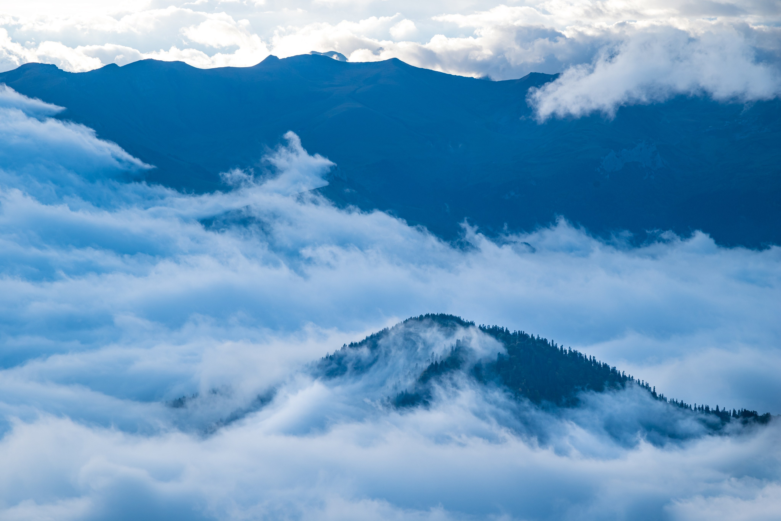 Море облаков, Кавказ, фотография кавказских гор