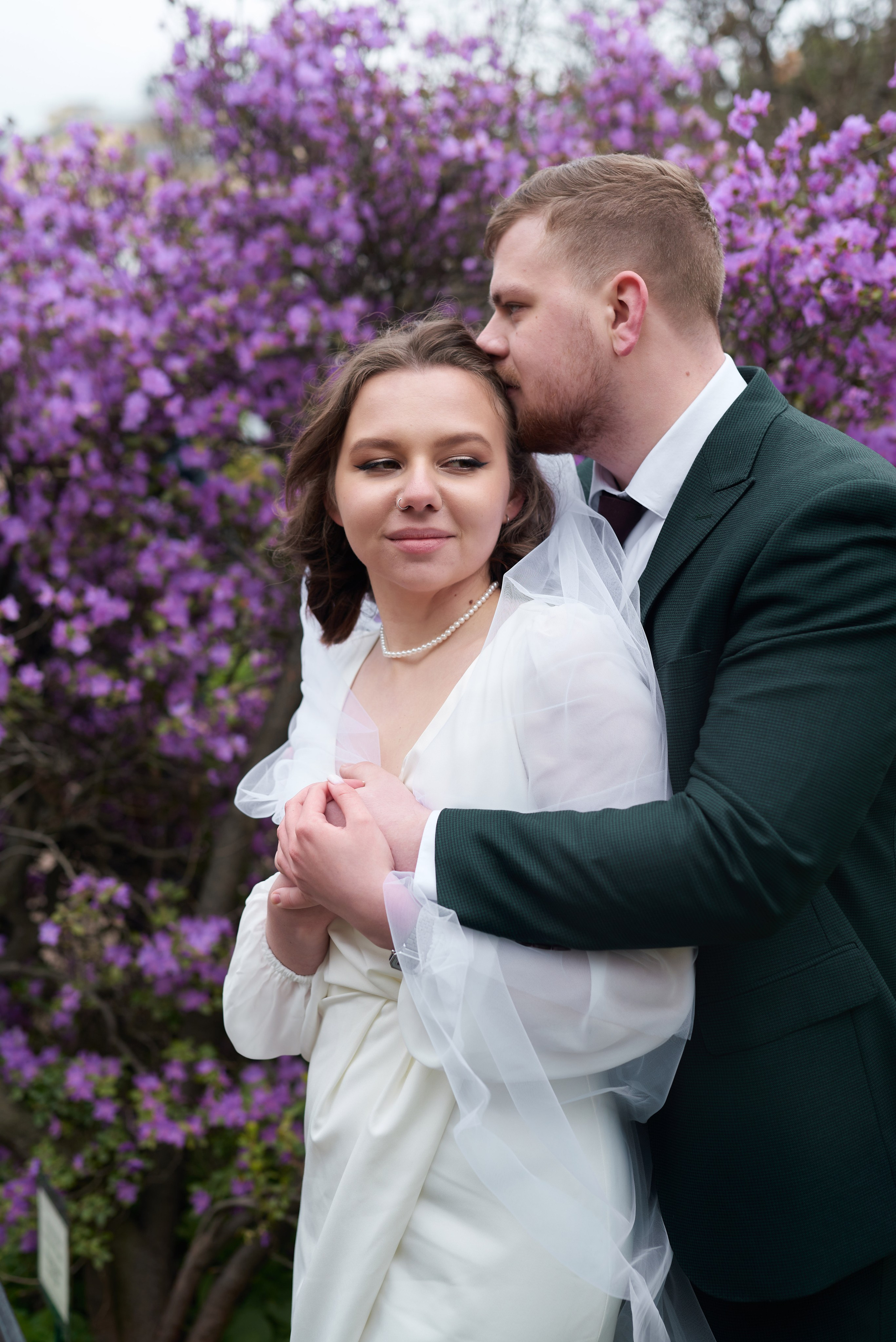Ксения и Егор (фотосессия в ЗАГСе Петроградского района, Ботаническом саду с сакурой). Портретный, семейный и свадебный фотограф в Санкт-Петербурге и в Пушкине Ширяев Денис