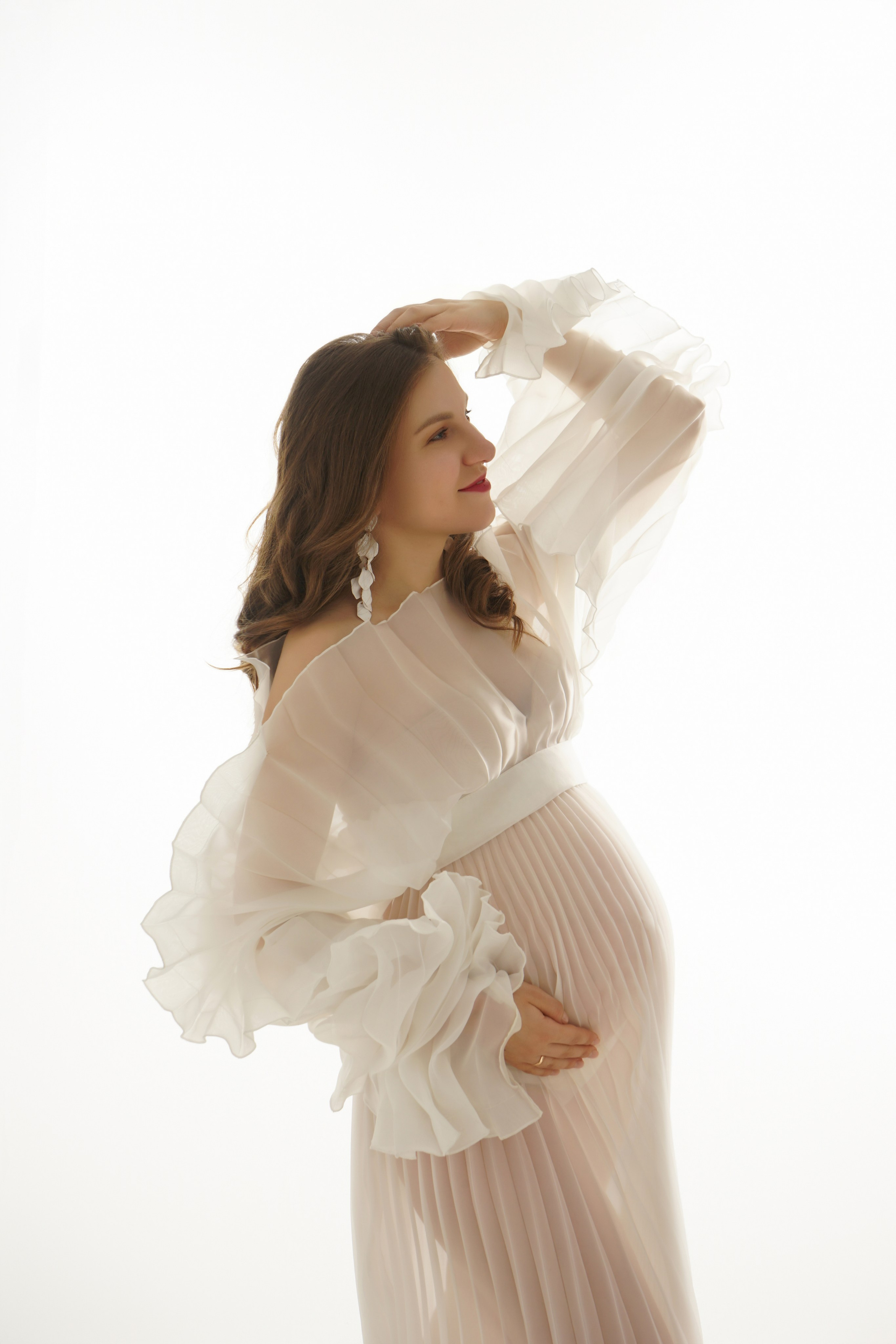 Съёмка беременности в моей фотостудии «НЕБО». Женский фотограф в Химках Алёна Ленёва
