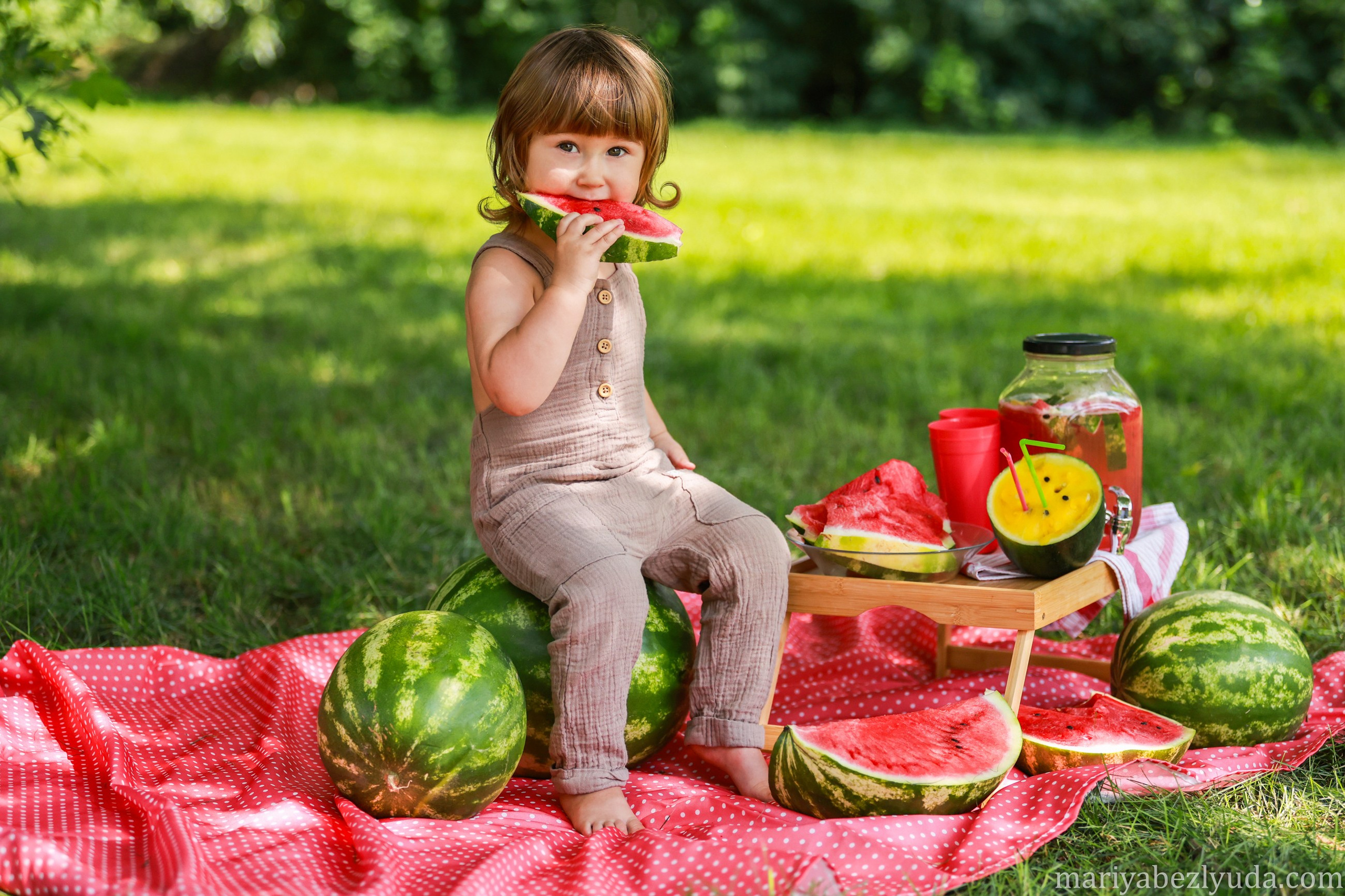 Фотосессия с арбузами, пикап с арбузами, съёмка с арбузами, летняя фотосессия с арбузами. Семейный и детский фотограф в Москве Мария Быкова