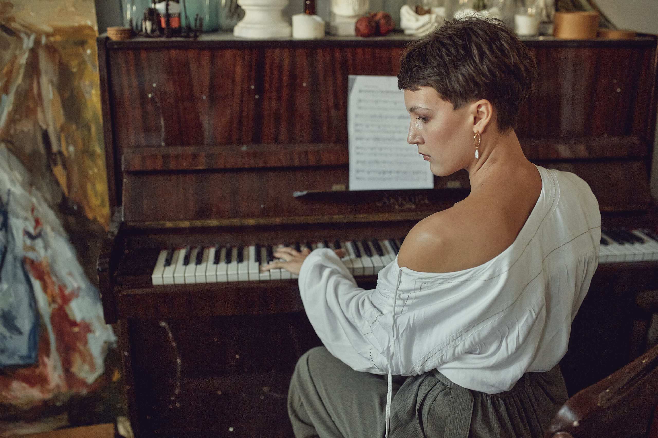 Съёмка в мастерской художника Лиды Железняк