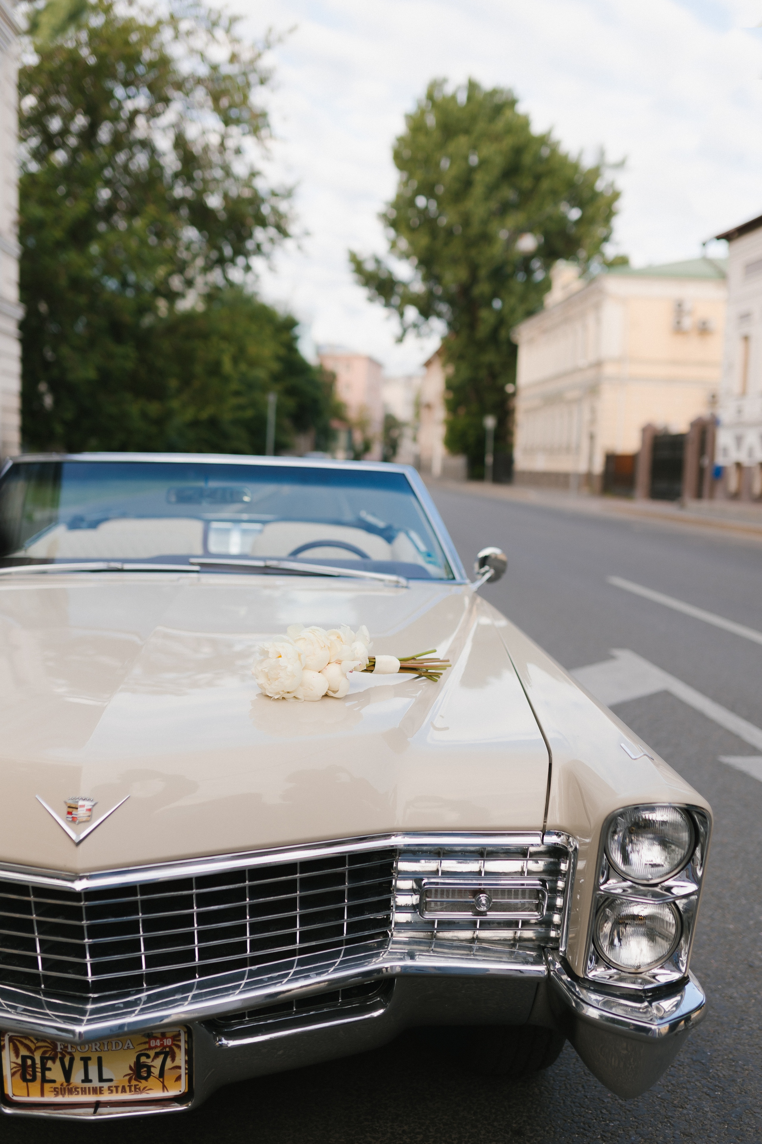 Свободолюбивые молодожены отправляются в романтическое путешествие на открытой машине.