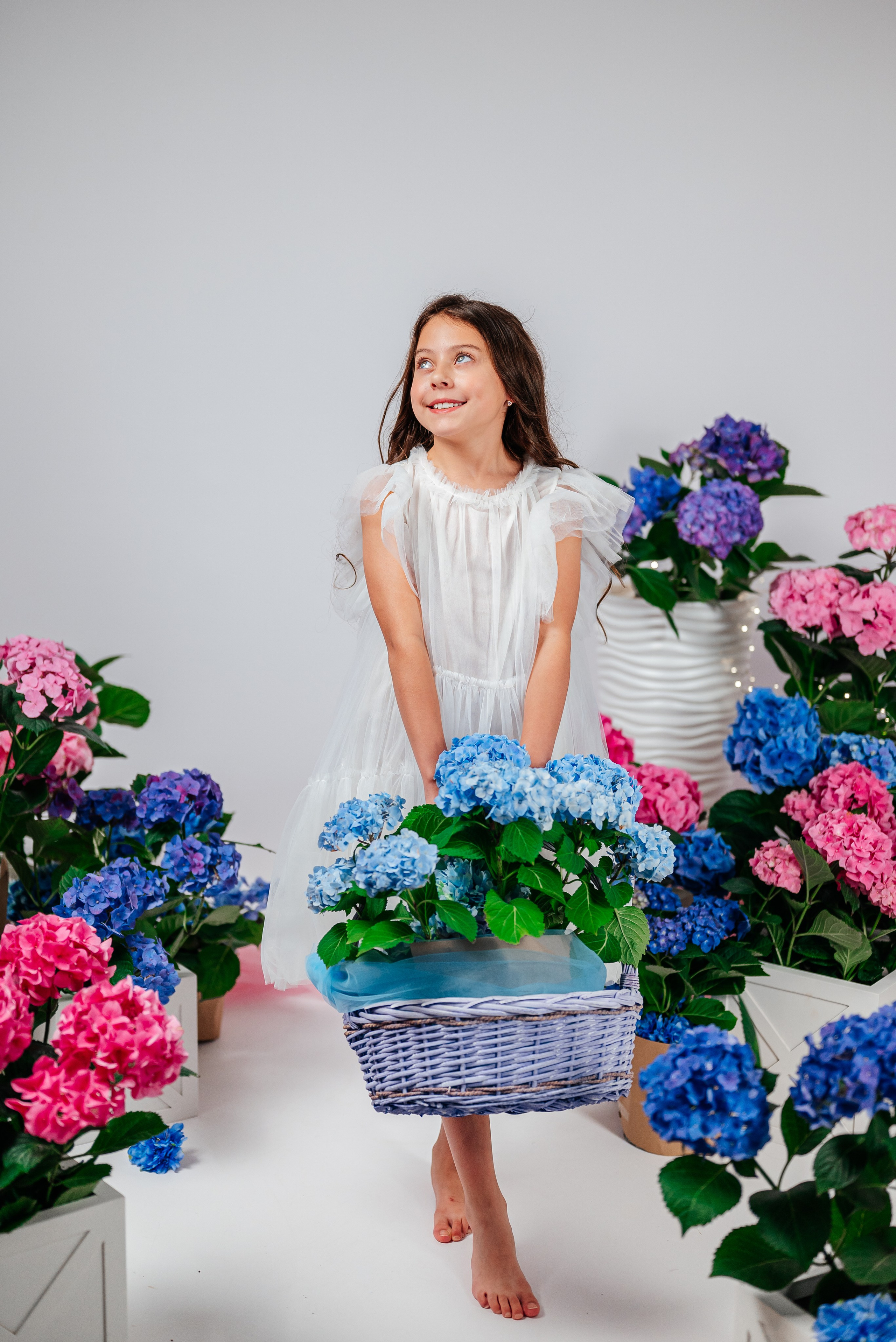 Вероника и гортензии. Семейный фотограф в Краснодаре