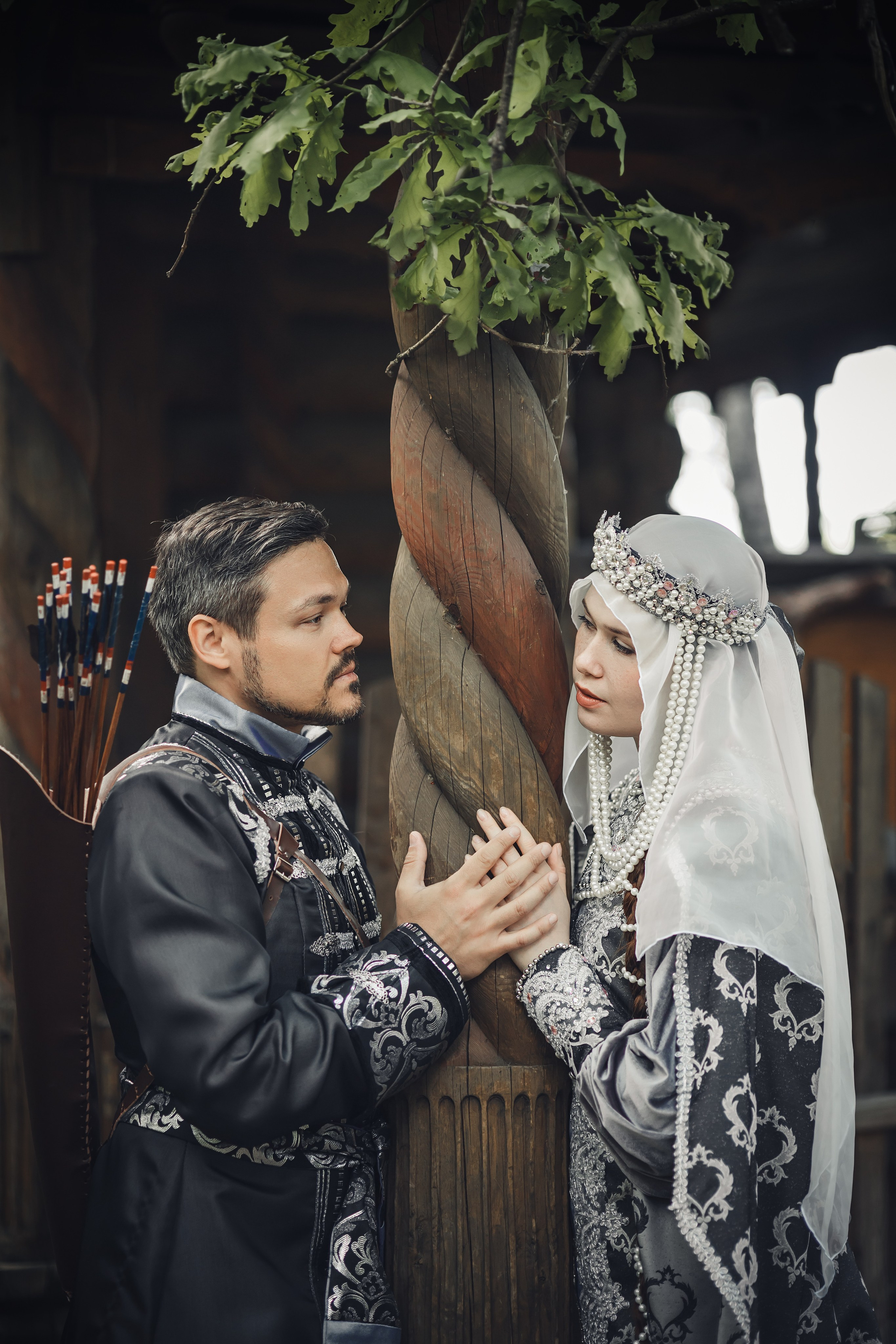 Мужчина и&nbsp;женщина, портрет, русский народный костюм, сказочная фотосессия, косплей, арт, фотосессия на природе, фотограф,  Москва