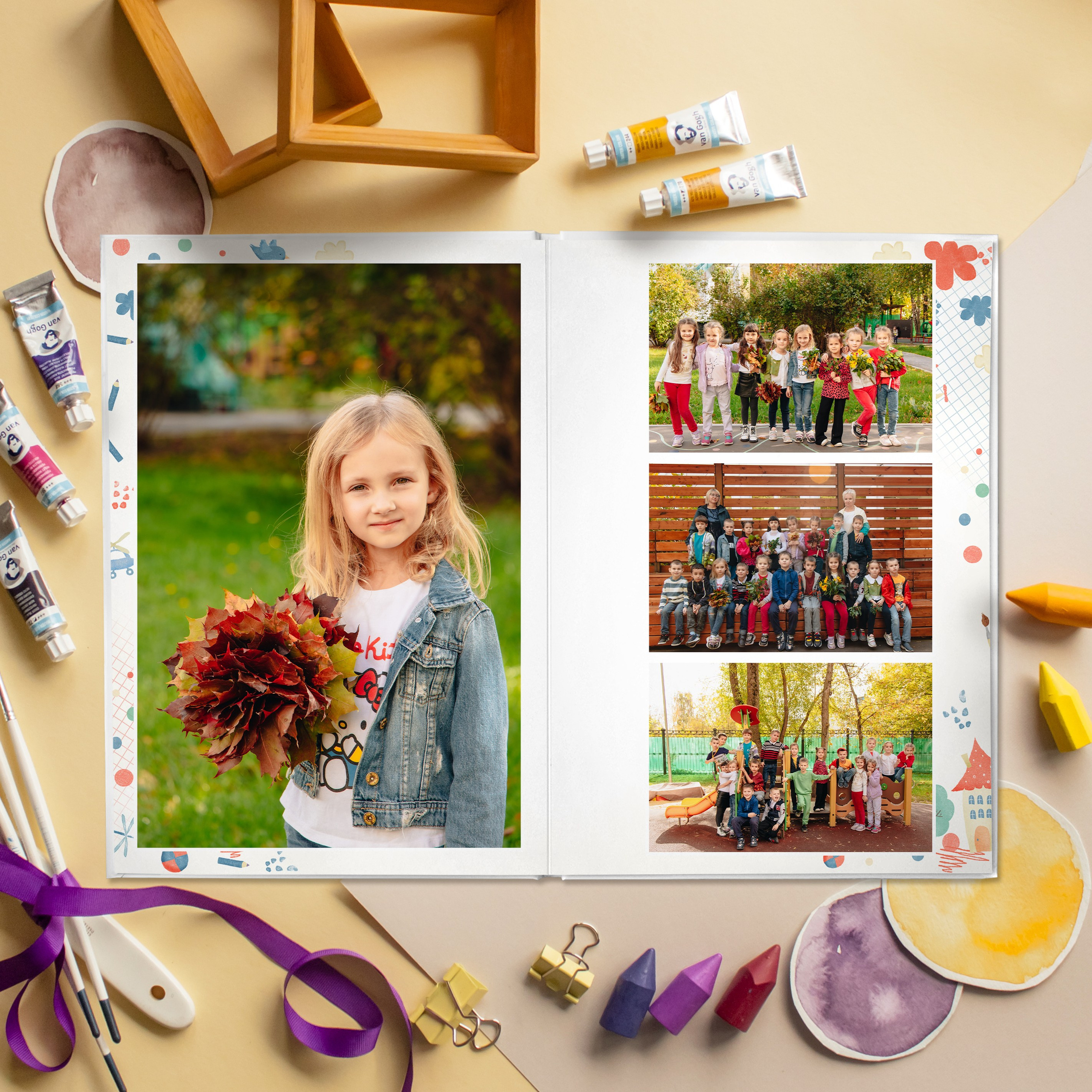 СТАНДАРТ 4 разворота. Выпускные альбомы для детского сада и школы в Москве