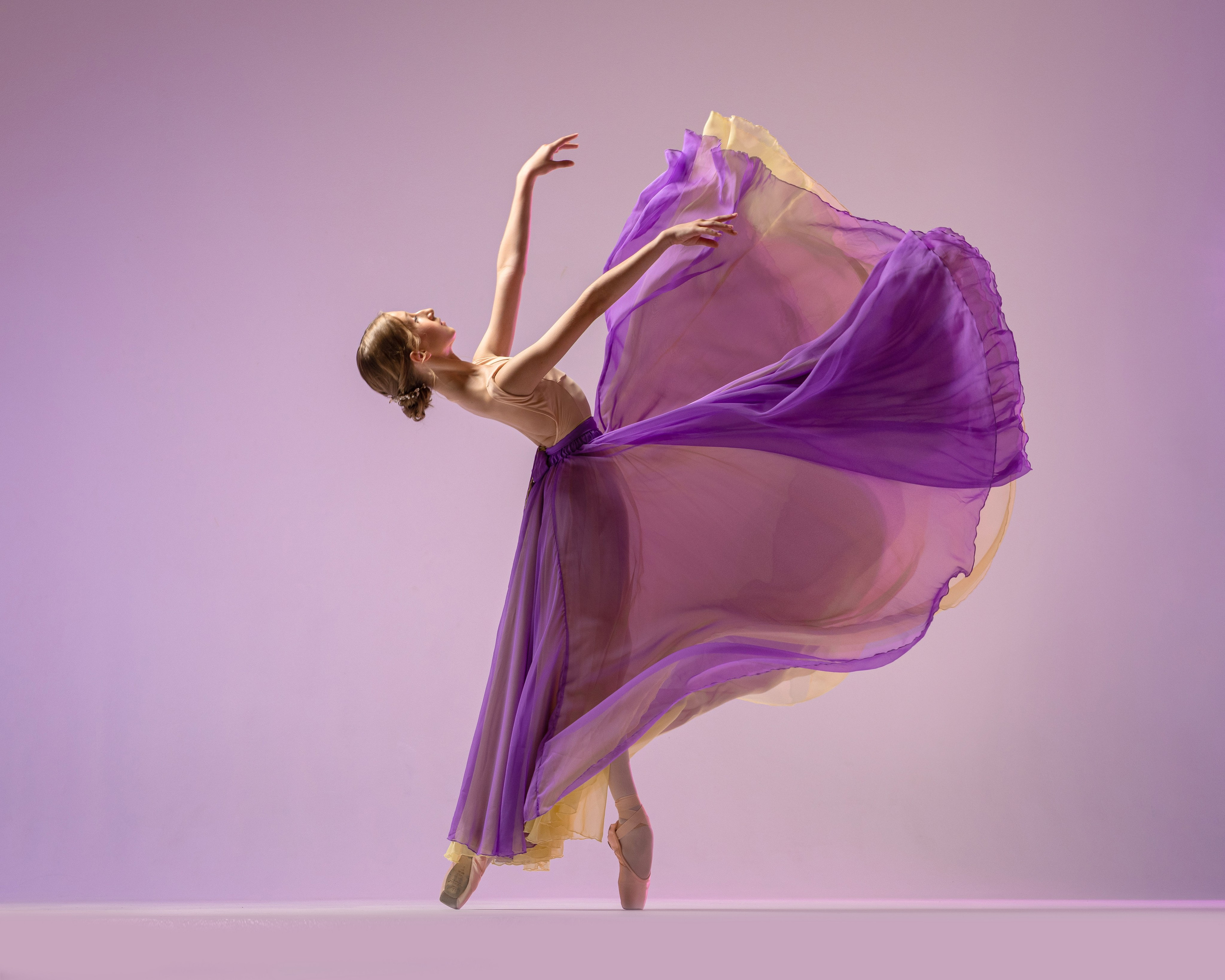 Жёлто-сиреневая воздушная двухсторонняя юбка напрокат бесплатно. Балетный фотограф Алина Ханько — Душа Балета