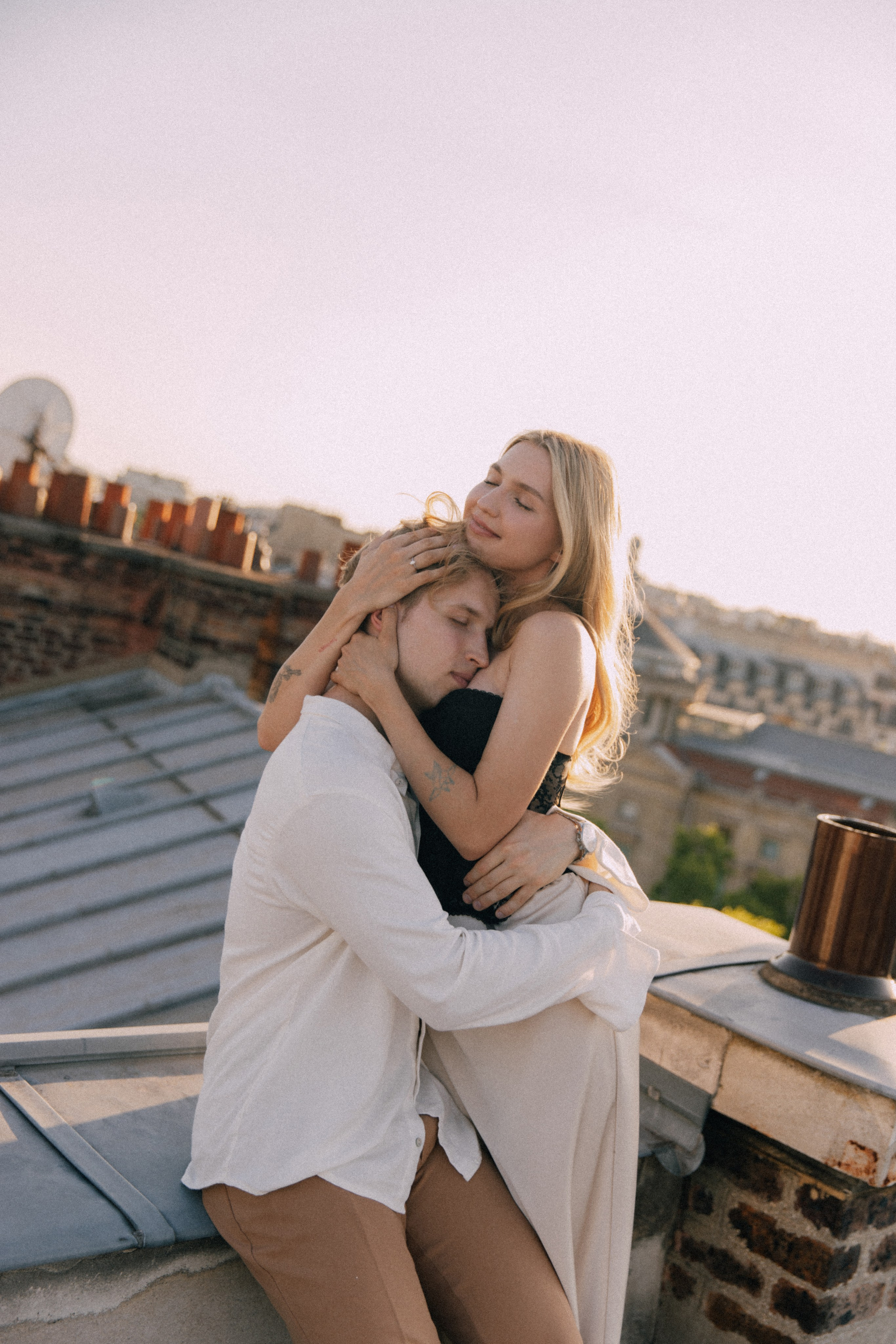 On the rooftops of Paris. Photographer in Paris