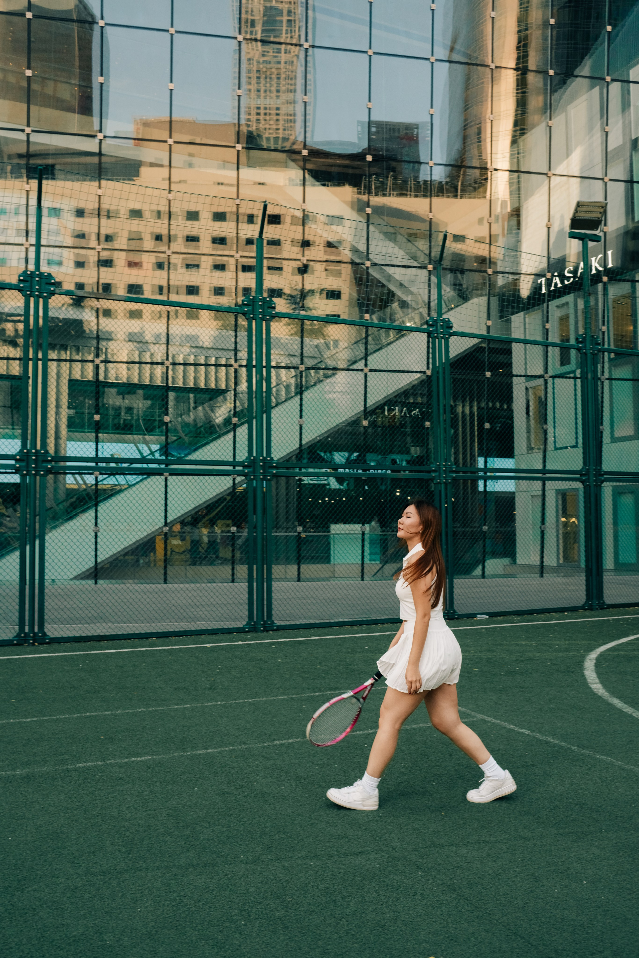 On the tennis court