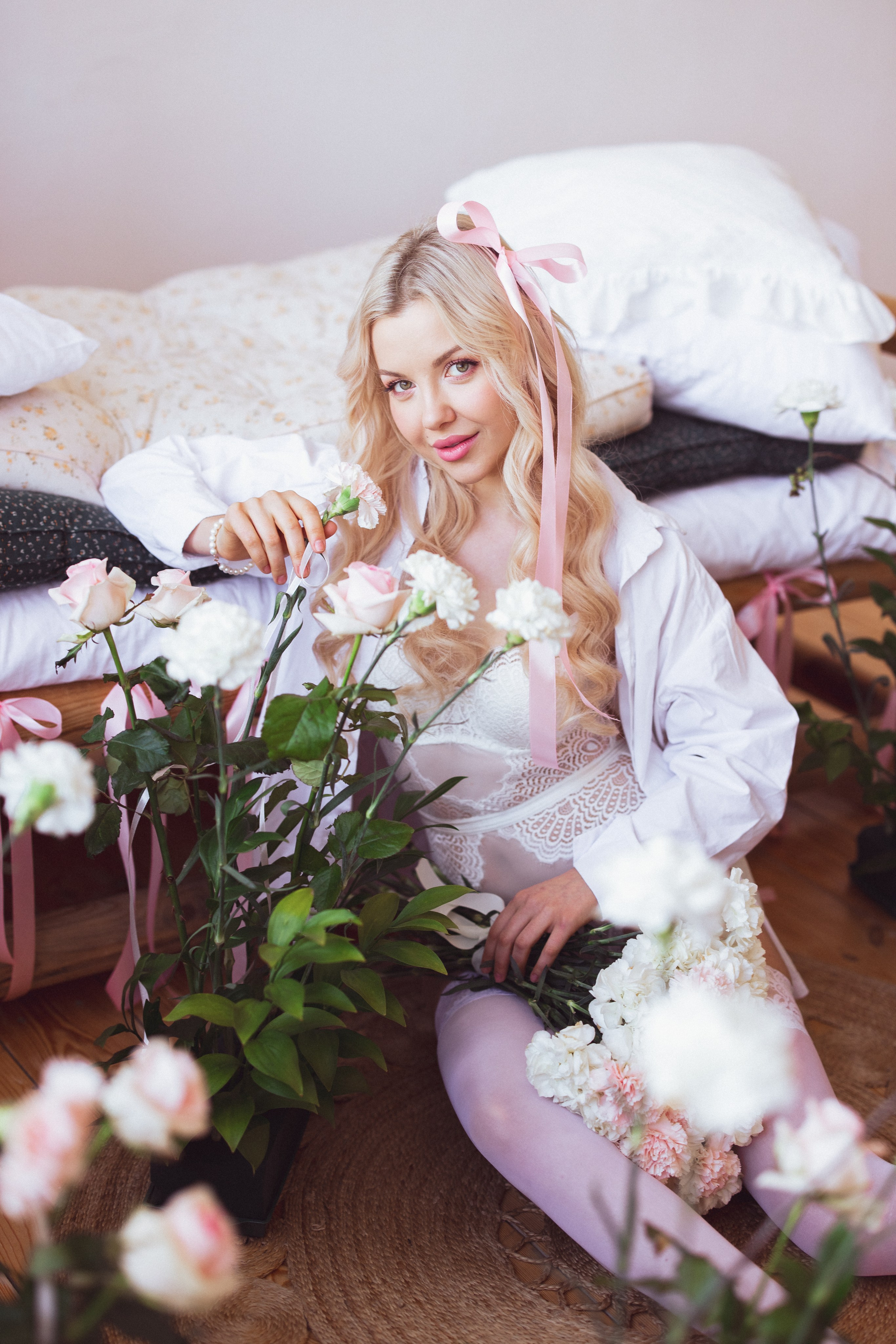 Фотосессия с живыми цветами в фотостудии г. Краснодар. Семейный и детский фотограф в Краснодаре Анна Трашкова