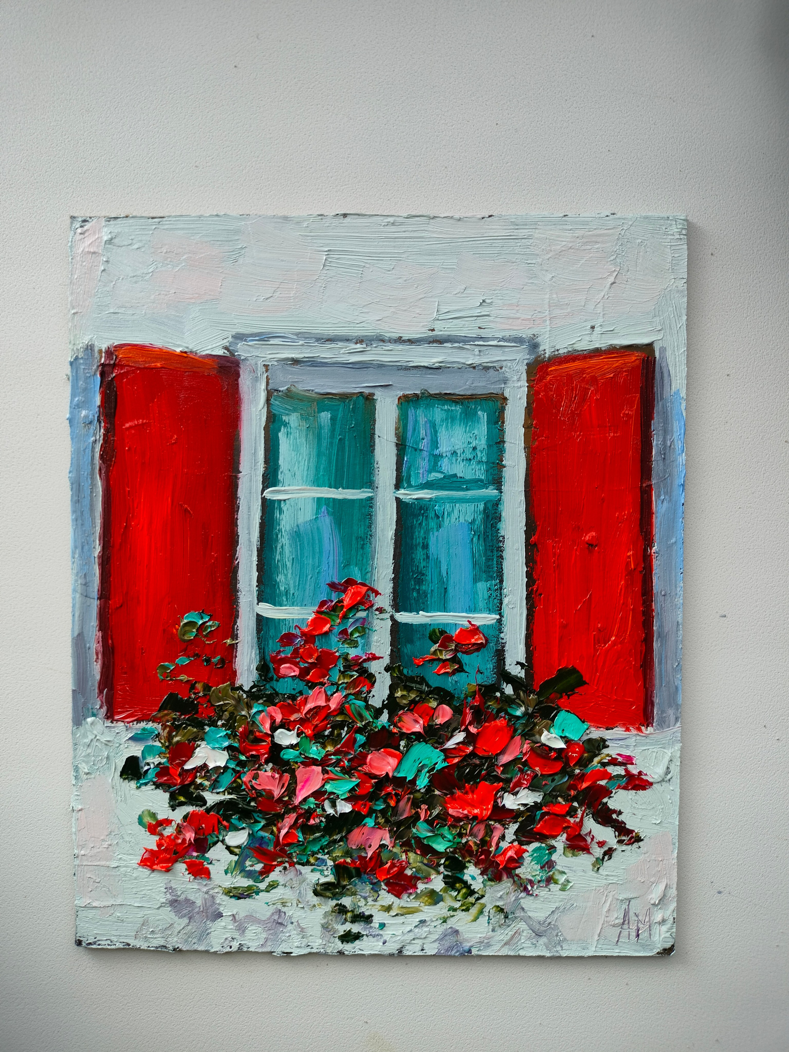 Окно с цветами. купить картину Саратов 