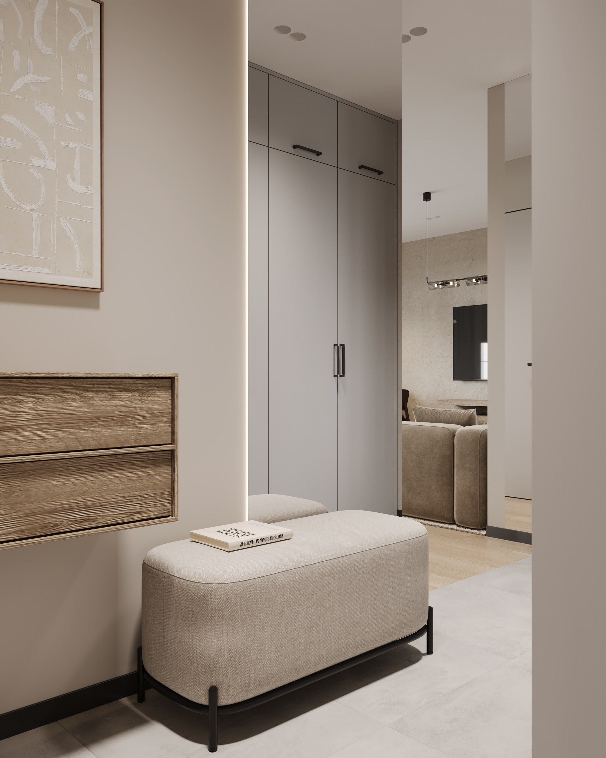 Modern Beige. Дизайн интерьера | 3D визуализация | Миланская Марина