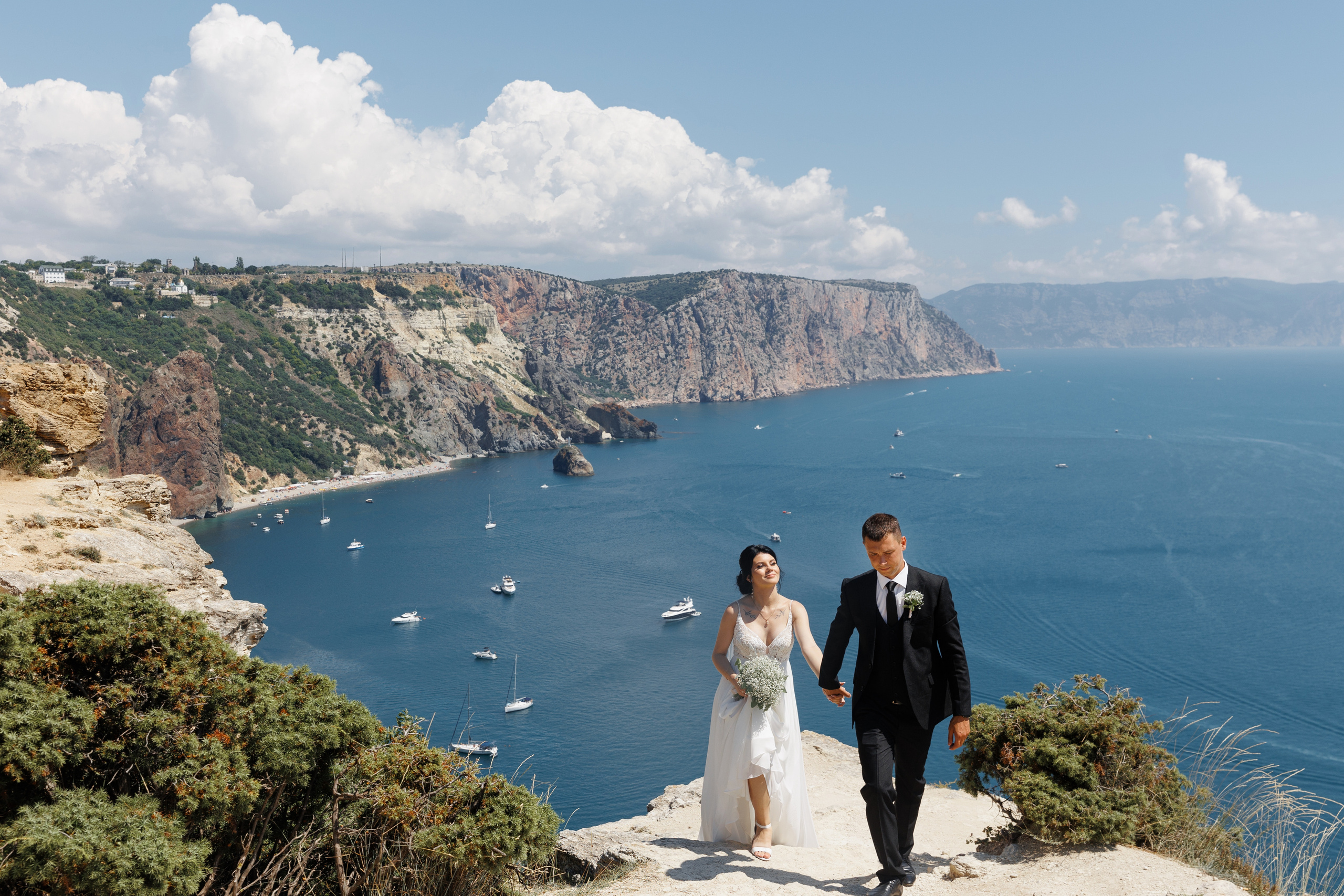 Шампанерия и морской бриз. Анонс свадьбы Валерии и Романа. Свадебный фотограф в Крыму и Севастополе Ольга Баскакова