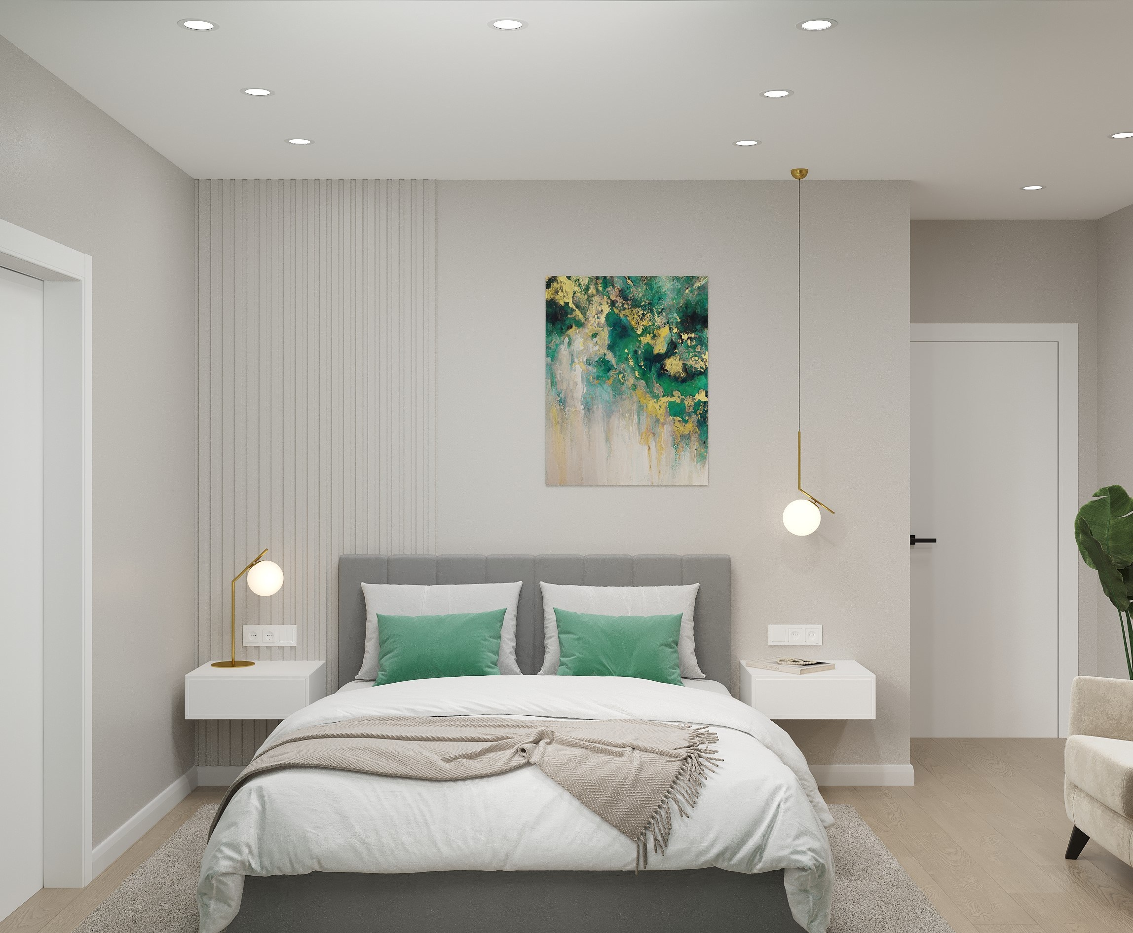 Квартира с зелеными акцентами г. Находка. Дизайн интерьера / Дизайн-проект / Лебедь Юлия