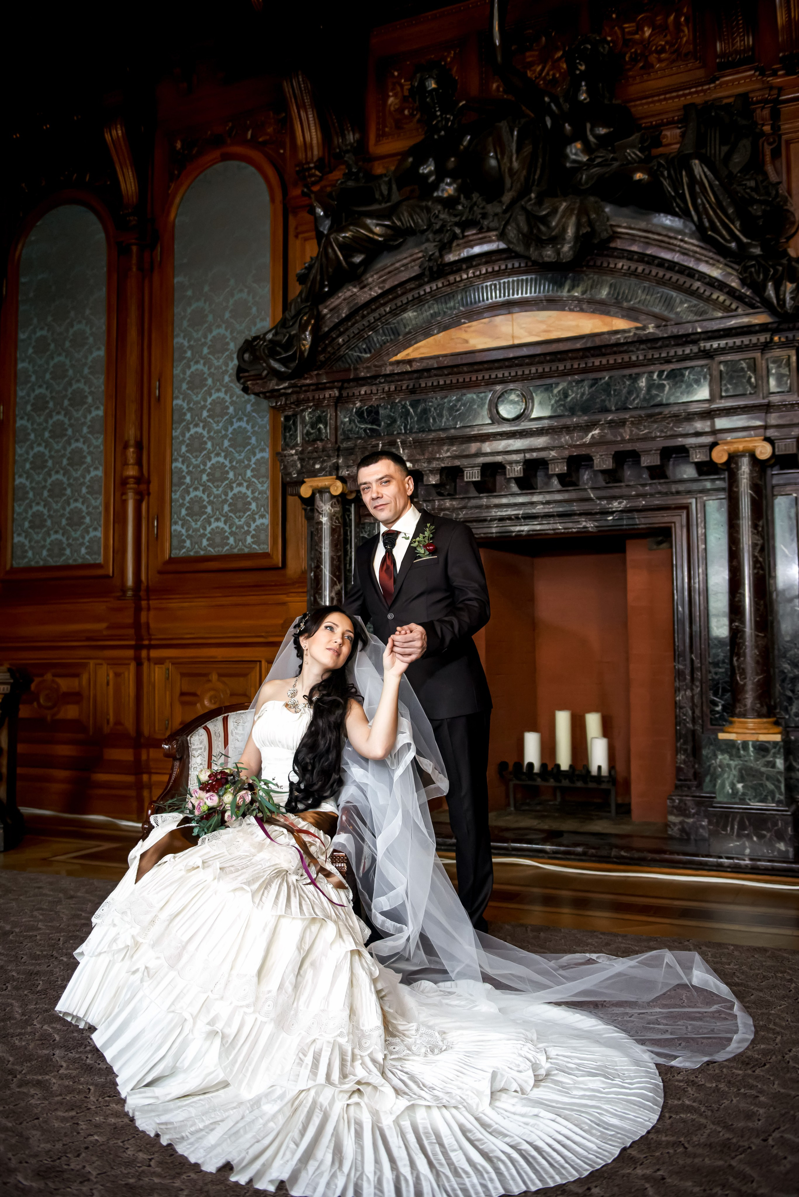 Свадебная фотосессия в Доме Архитектора на Большой Морской ул. Портретный, семейный и свадебный фотограф в Санкт-Петербурге и в Пушкине Ширяев Денис