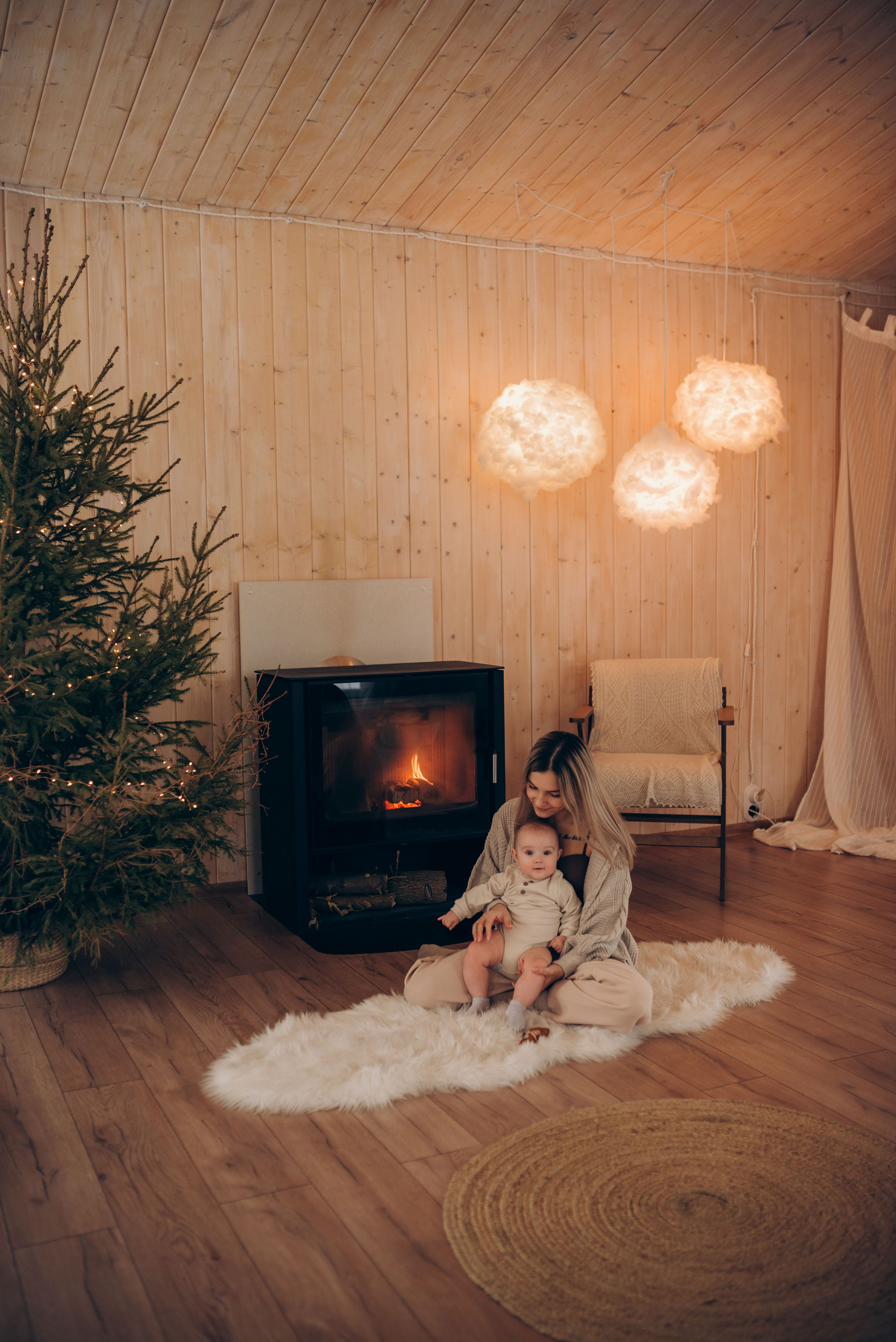 Семейная новогодняя фотосессия в студии. Семейный фотограф в Домодедово и Москве Елена Пичугина