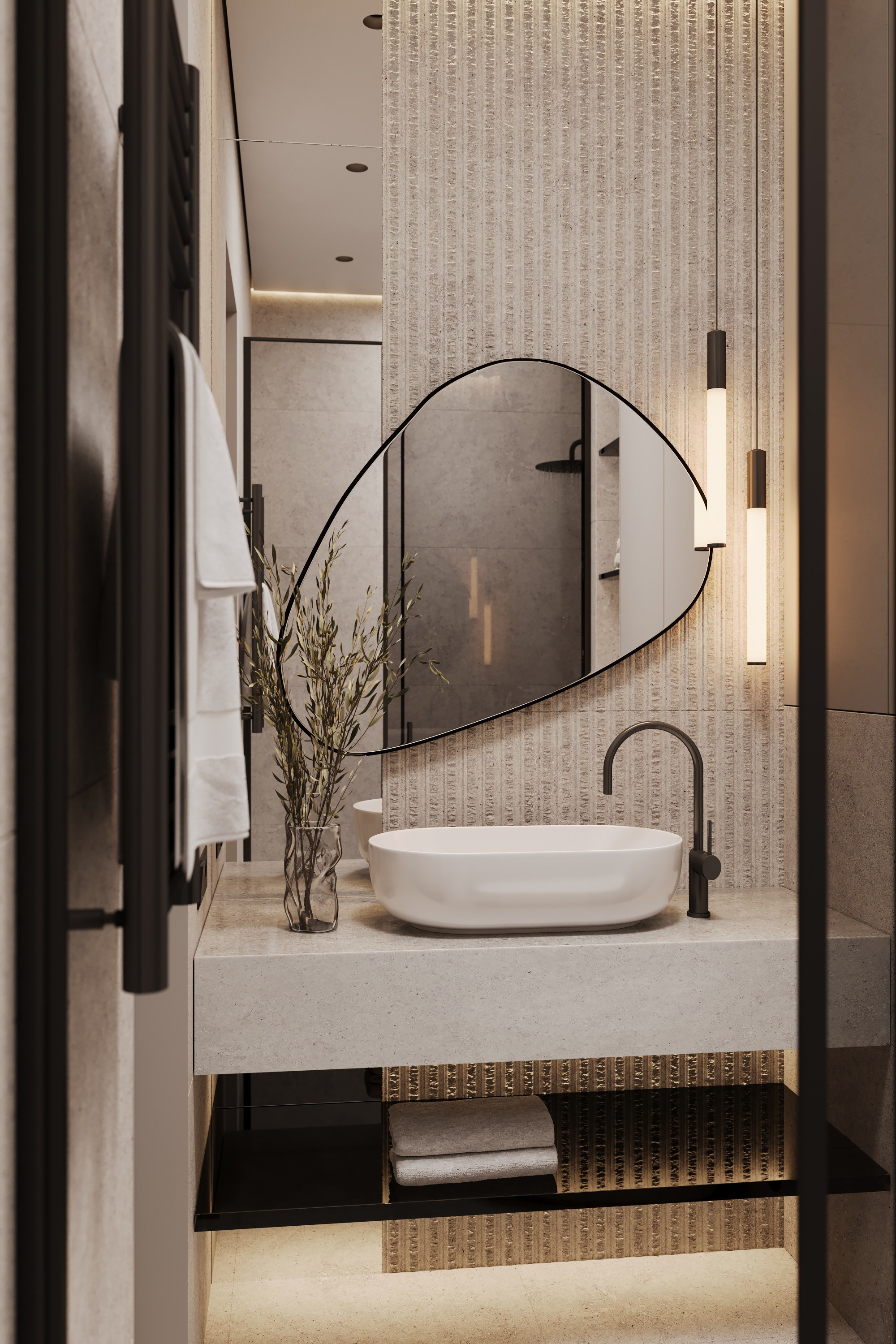 Bottle and Beige. Дизайн интерьера | 3D визуализация | Миланская Марина