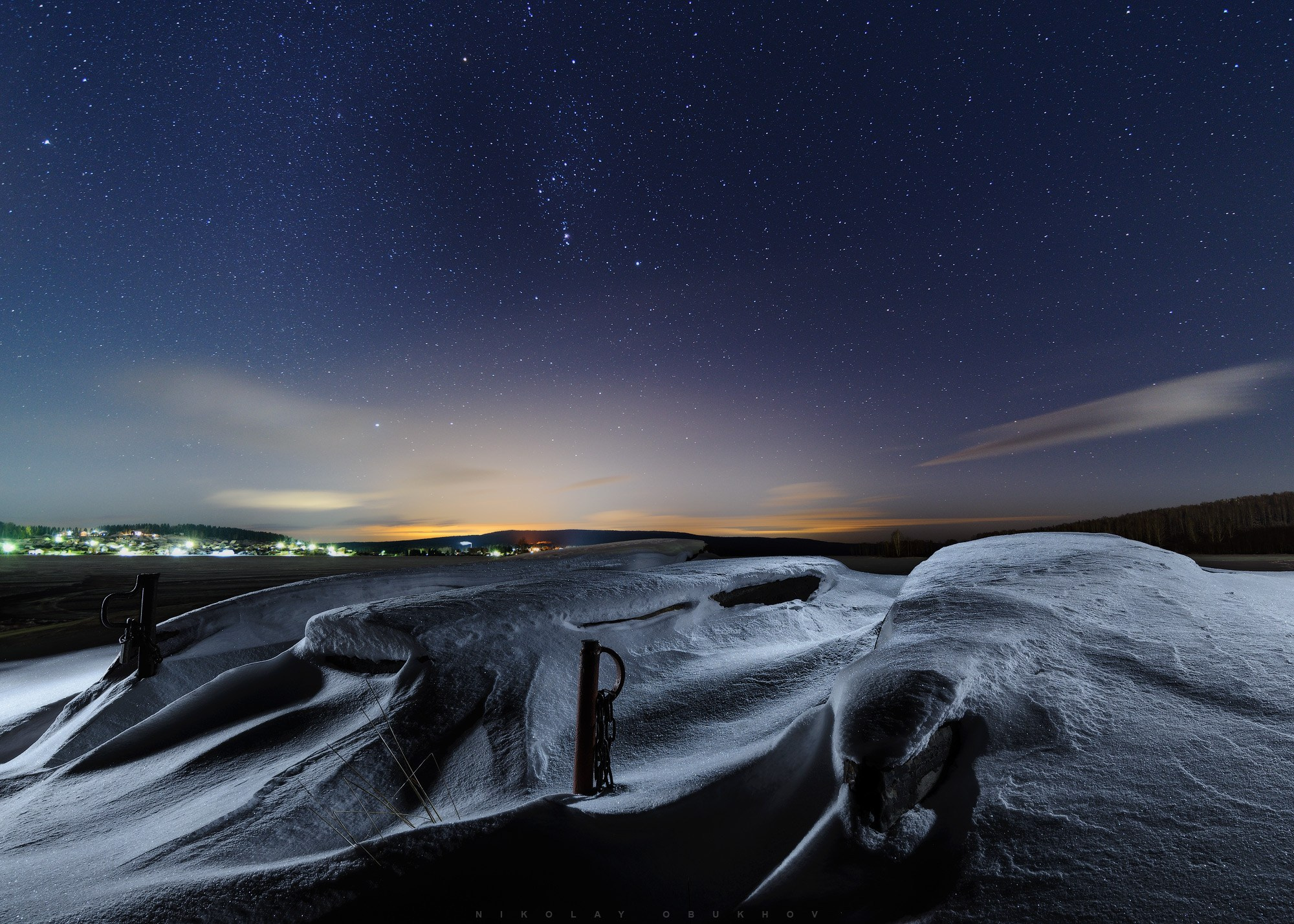 Ночные пейзажи Черноисточинска | Фотограф Николай Обухов