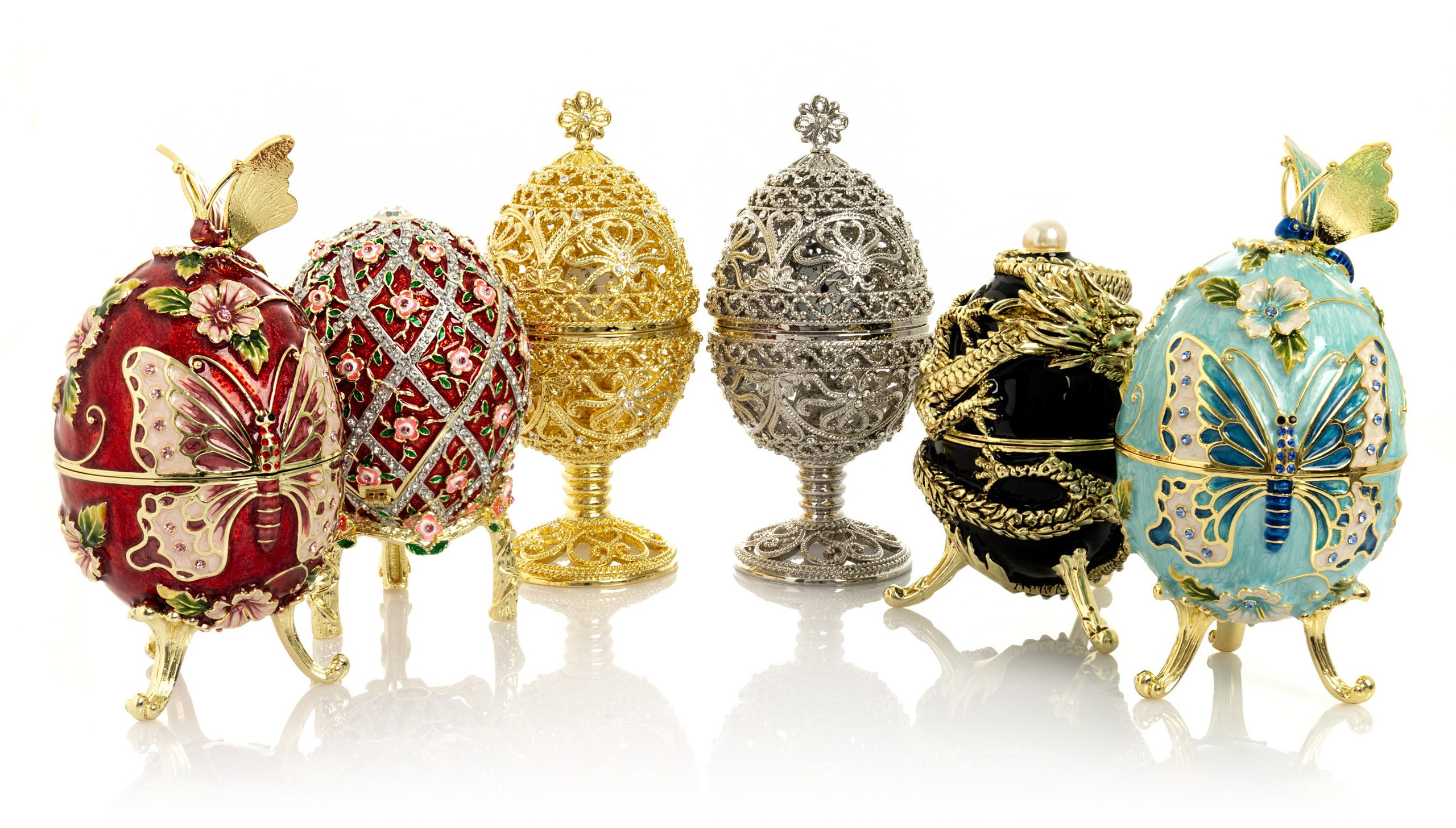 Композиция из шести шкатулок в форме яйца | Съемка для каталога Wildberries